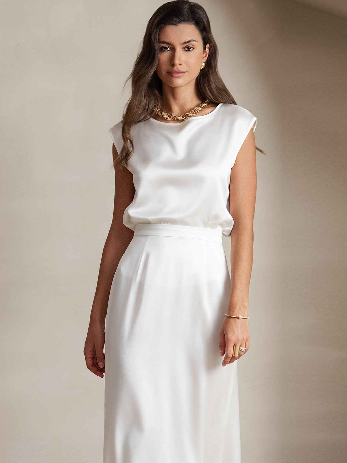 19Momme Silk Cap Sleeve Tank Top