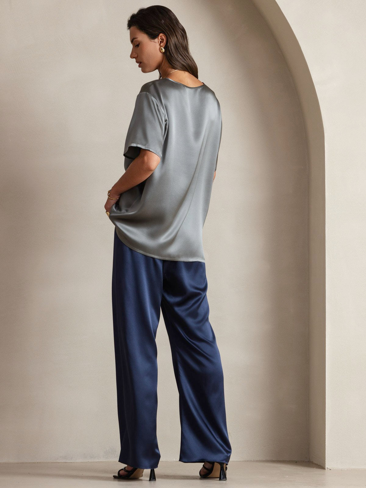 Pure Silk Short Sleeve T-shirt (pants not included)
