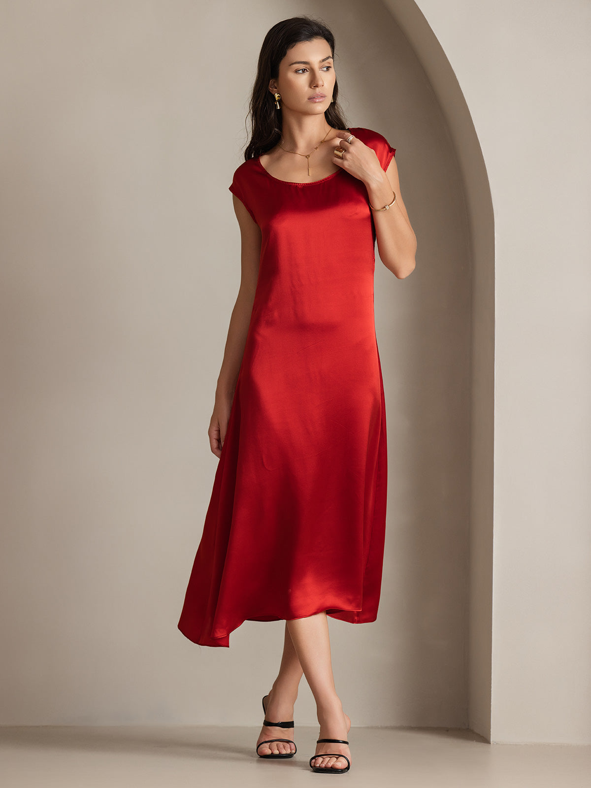 19Momme Silk U-neck Sleeveless Dress