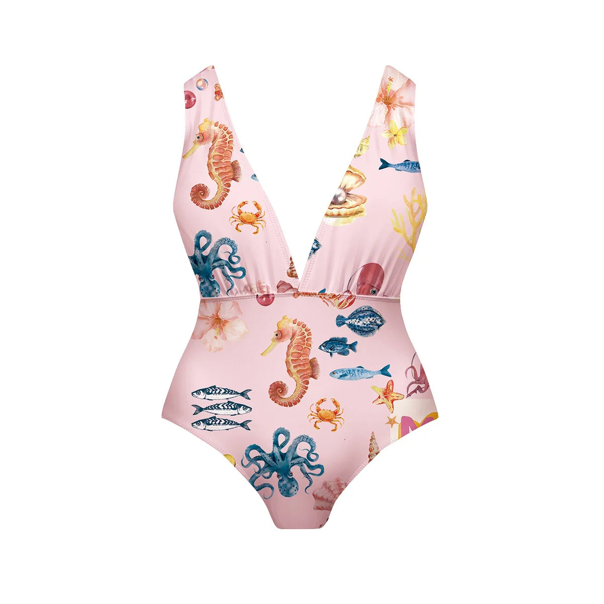 Ocean Love Pink Sea Life One-Piece Swimsuit&Skirt&Pants