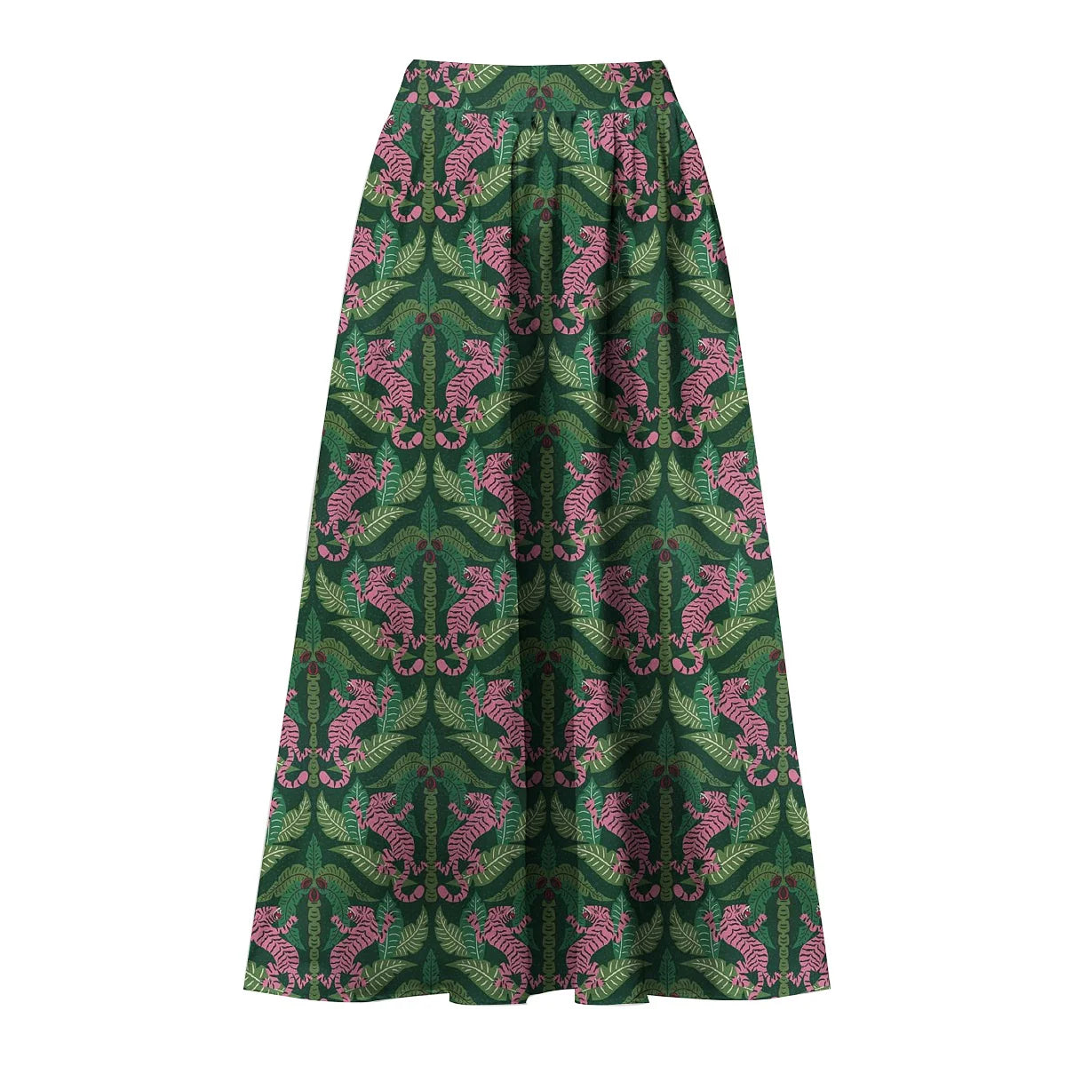 Dark Green Jungle Tiger Leaf Print One-Piece Swimsuit&Skirt&Pants