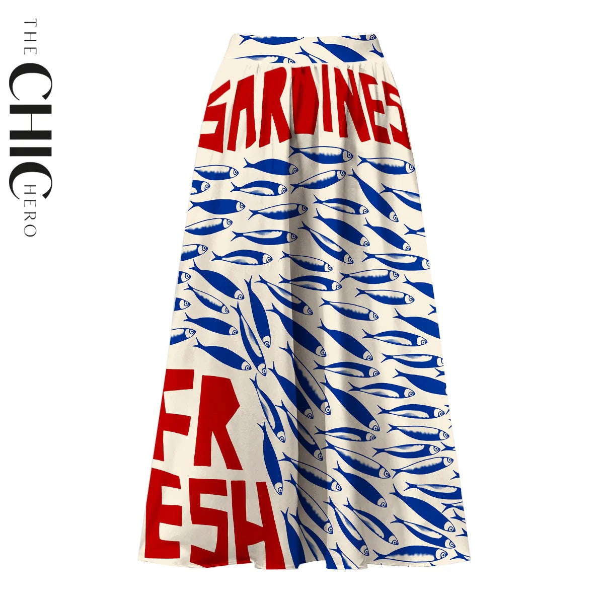Pop Art Sea Vibes Sardine One-Piece Swimsuit&Skirt