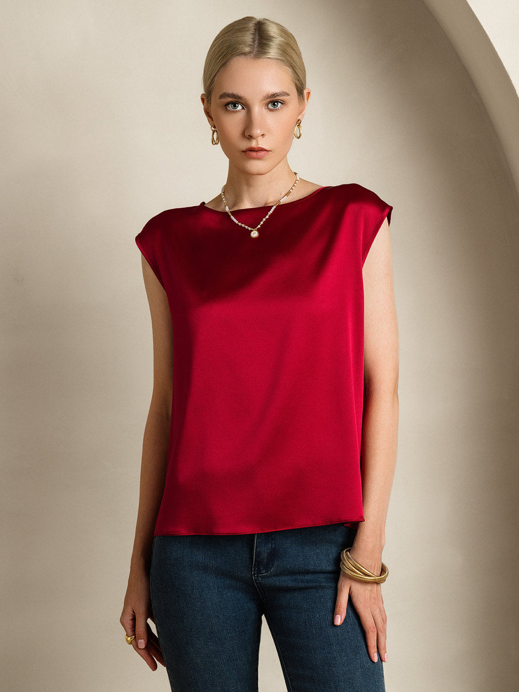 19Momme Silk Cap Sleeve Blouse