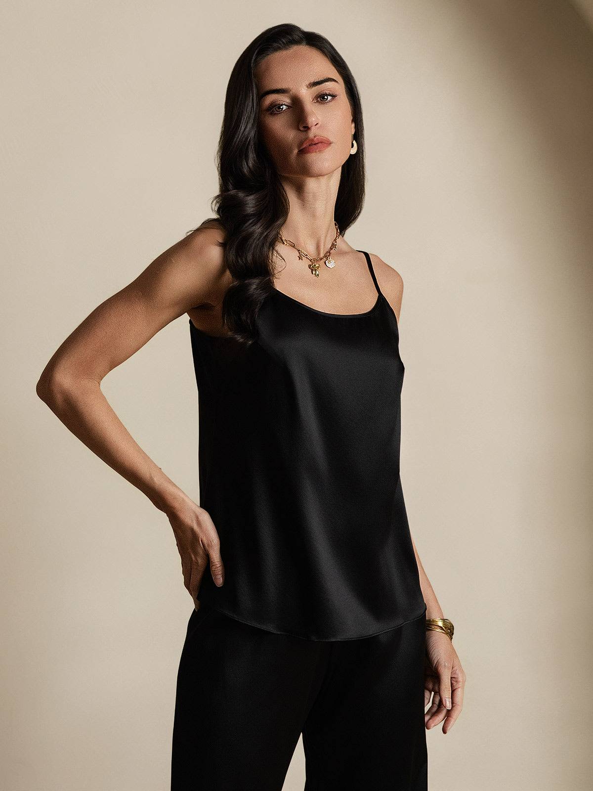19Momme Silk Spaghetti Strap Camisole Top