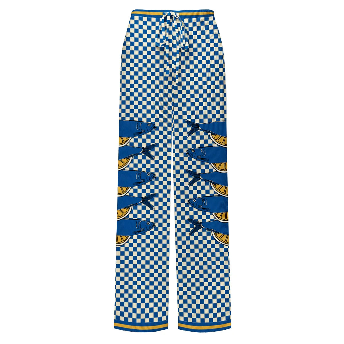 Nautical Checkered Sardine & Lemon One-Piece Swimsuit&Pants