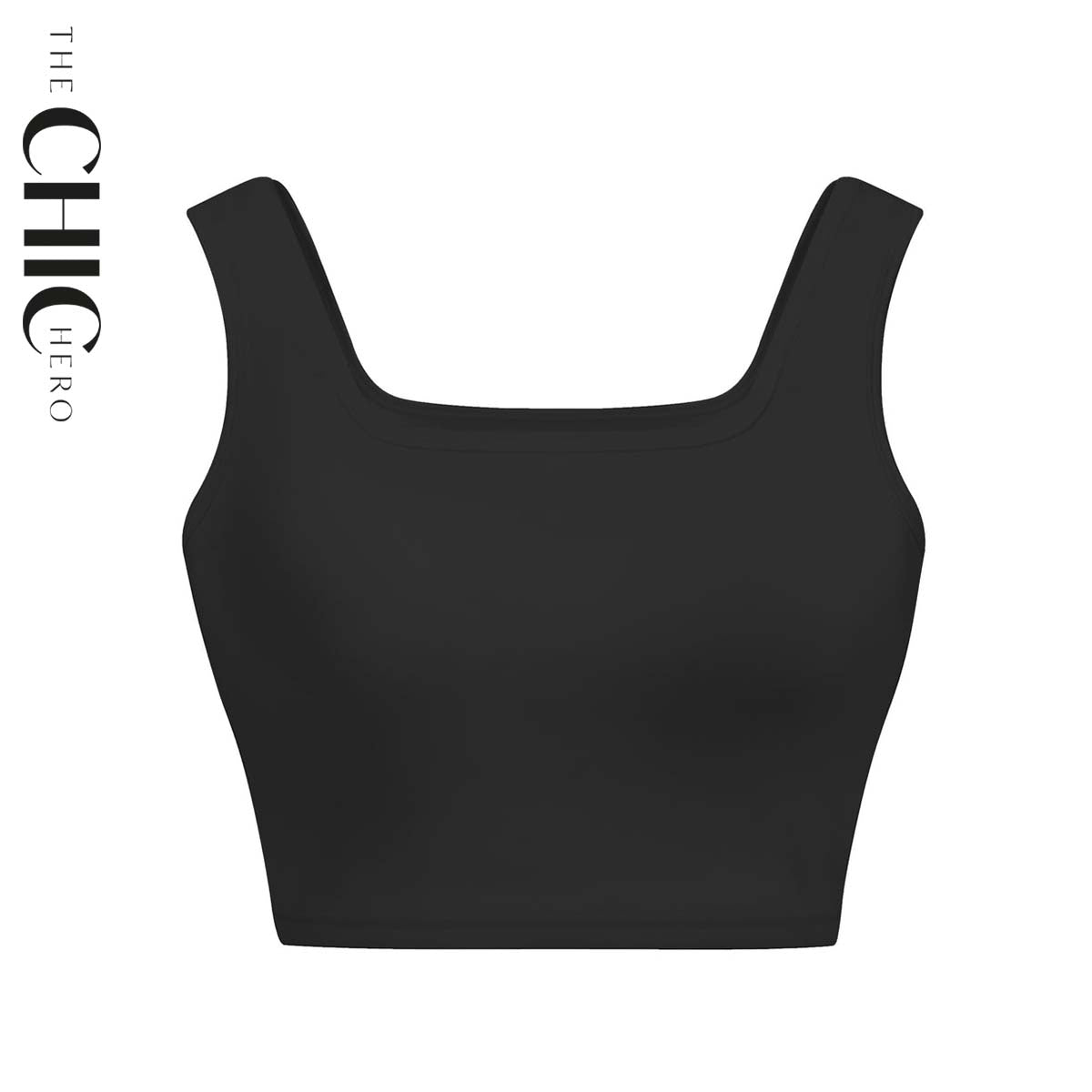 Square Neck Solid Crop Tank Top