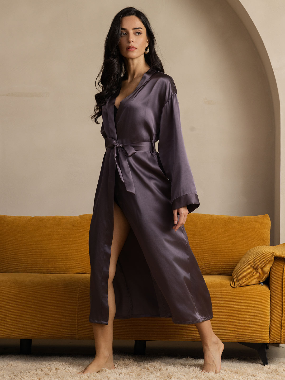 Women's Long Mulberry Silk Robe