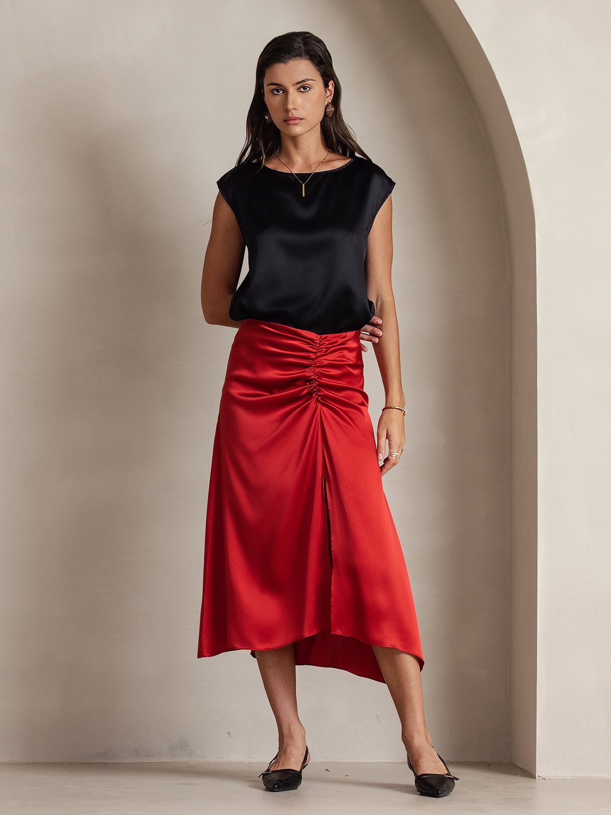 19Momme Silk Cap Sleeve Blouse