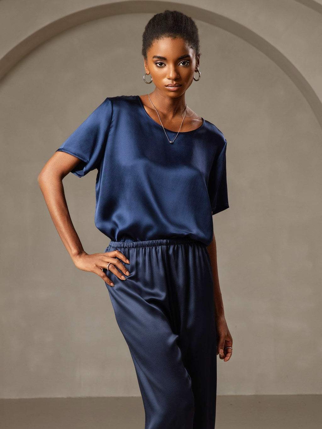 Pure Silk Short Sleeve T-shirt (pants not included)