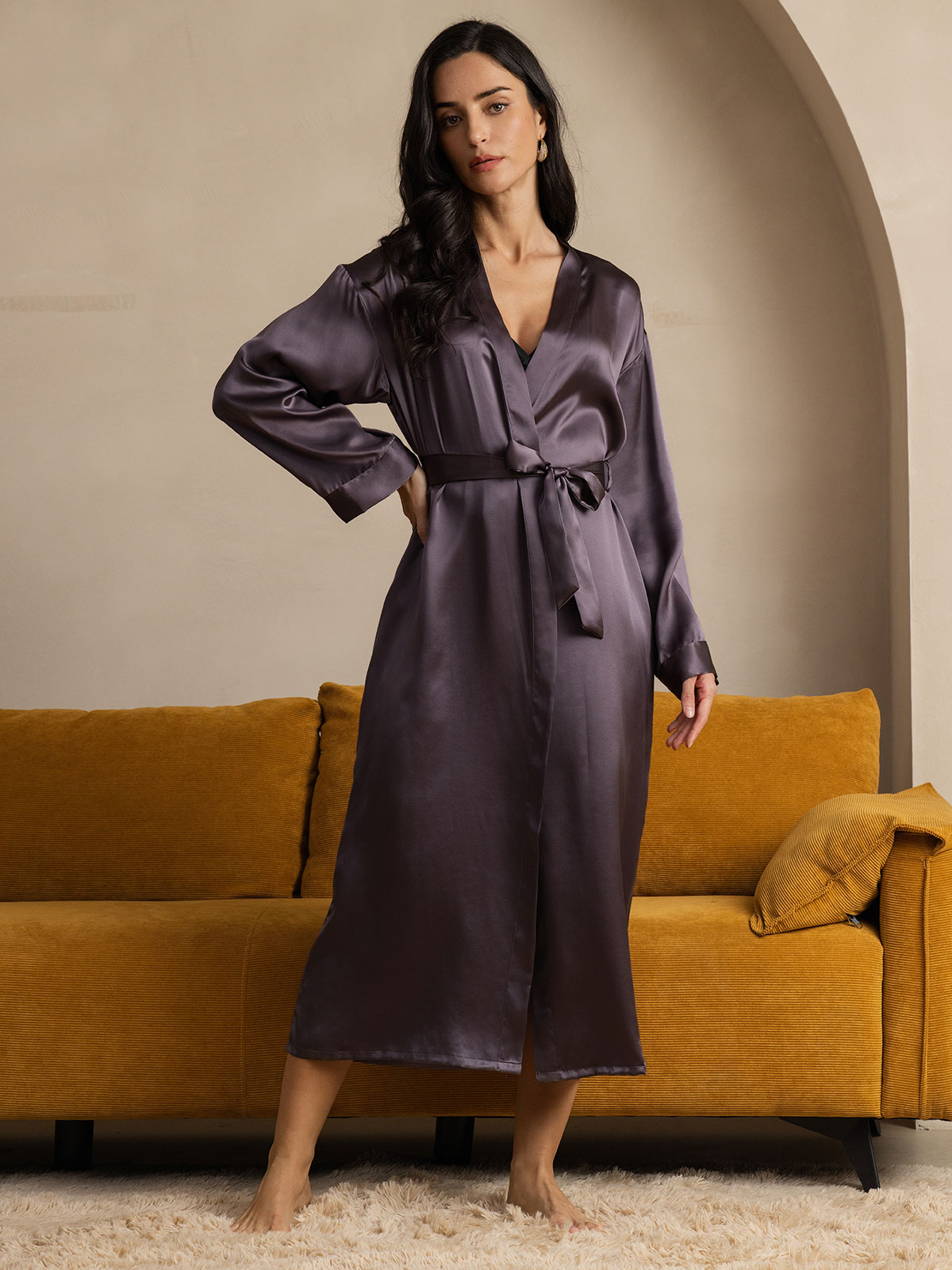Women's Long Mulberry Silk Robe