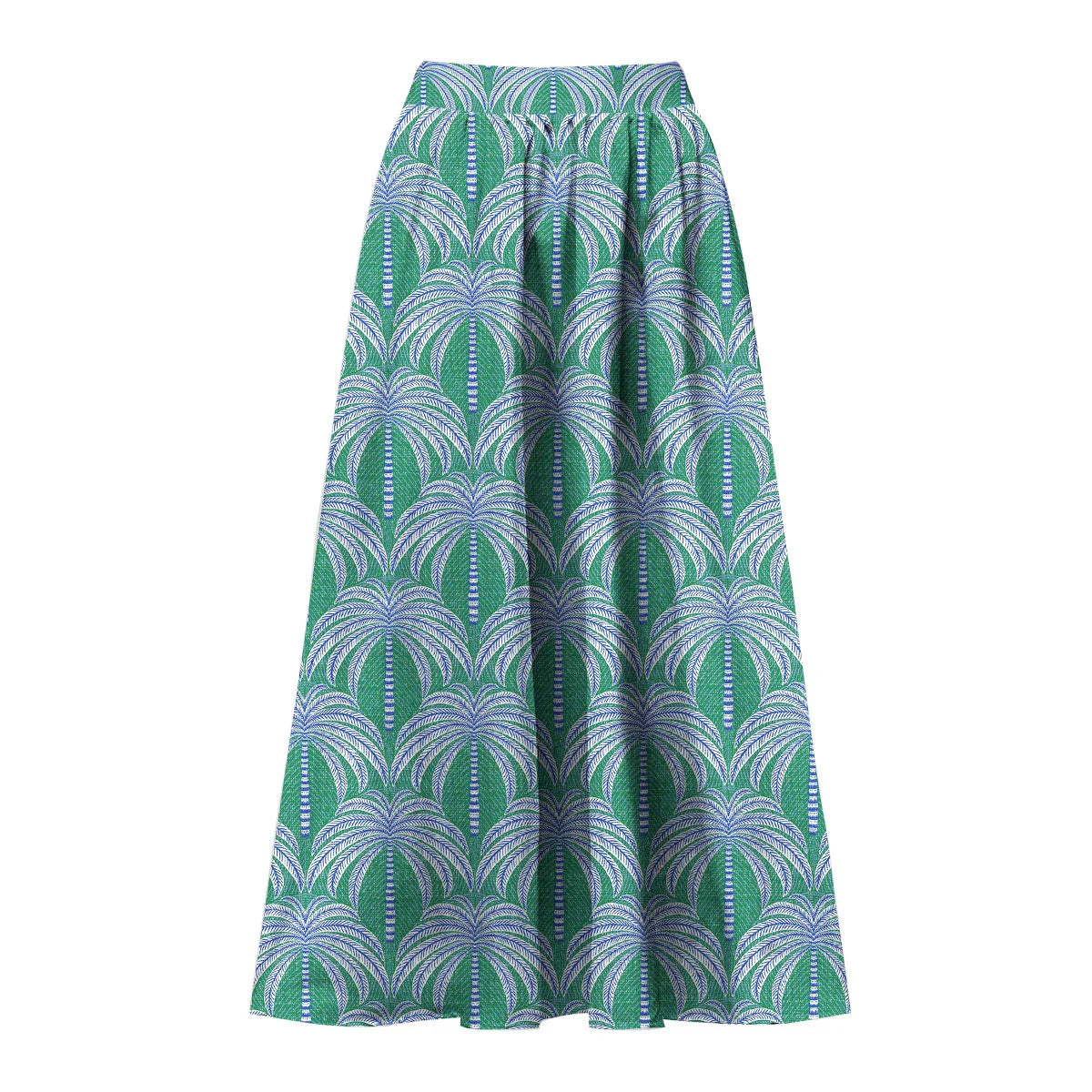 Green Palm Leaf Print and Bow One-Piece Swimsuit&Skirt&Pants