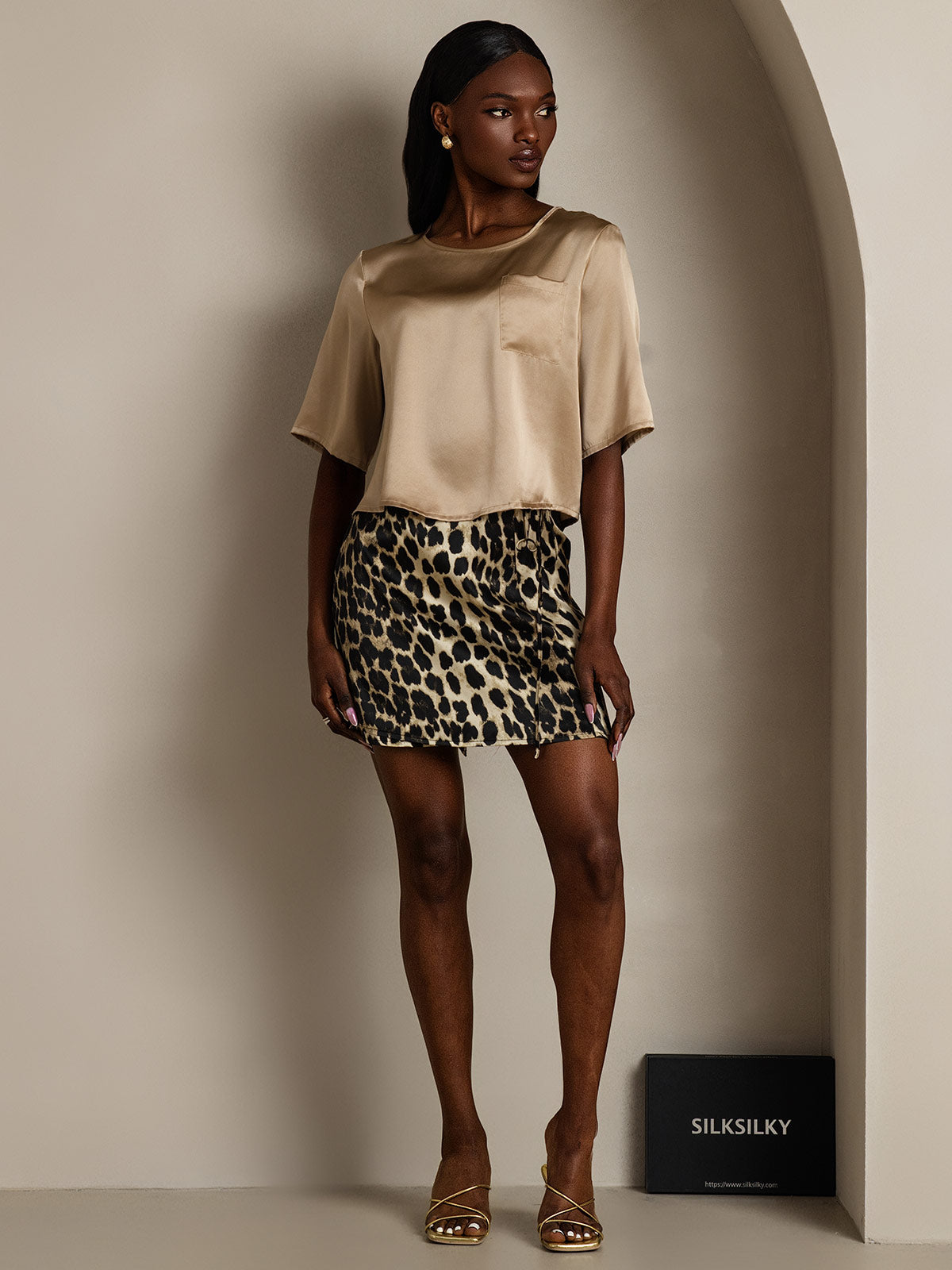 Pure Silk Casual Half Sleeve Women's Blouse T-Shirt