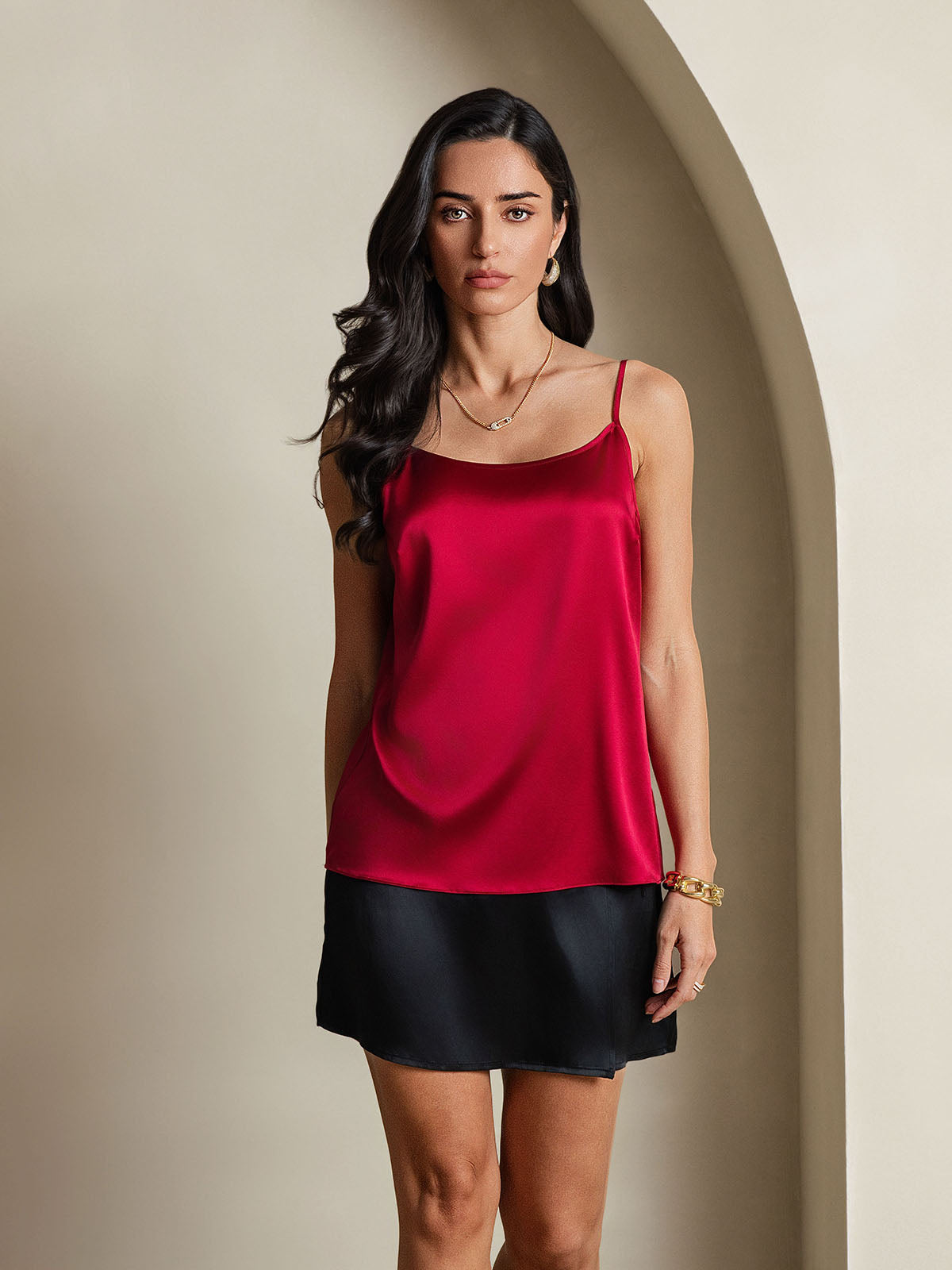 19Momme Silk Spaghetti Strap Camisole Top