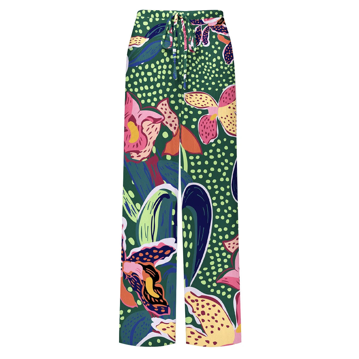Green Parrot Tropical Exotic Flower Motifs One-Piece Swimsuit&Skirt&Pants