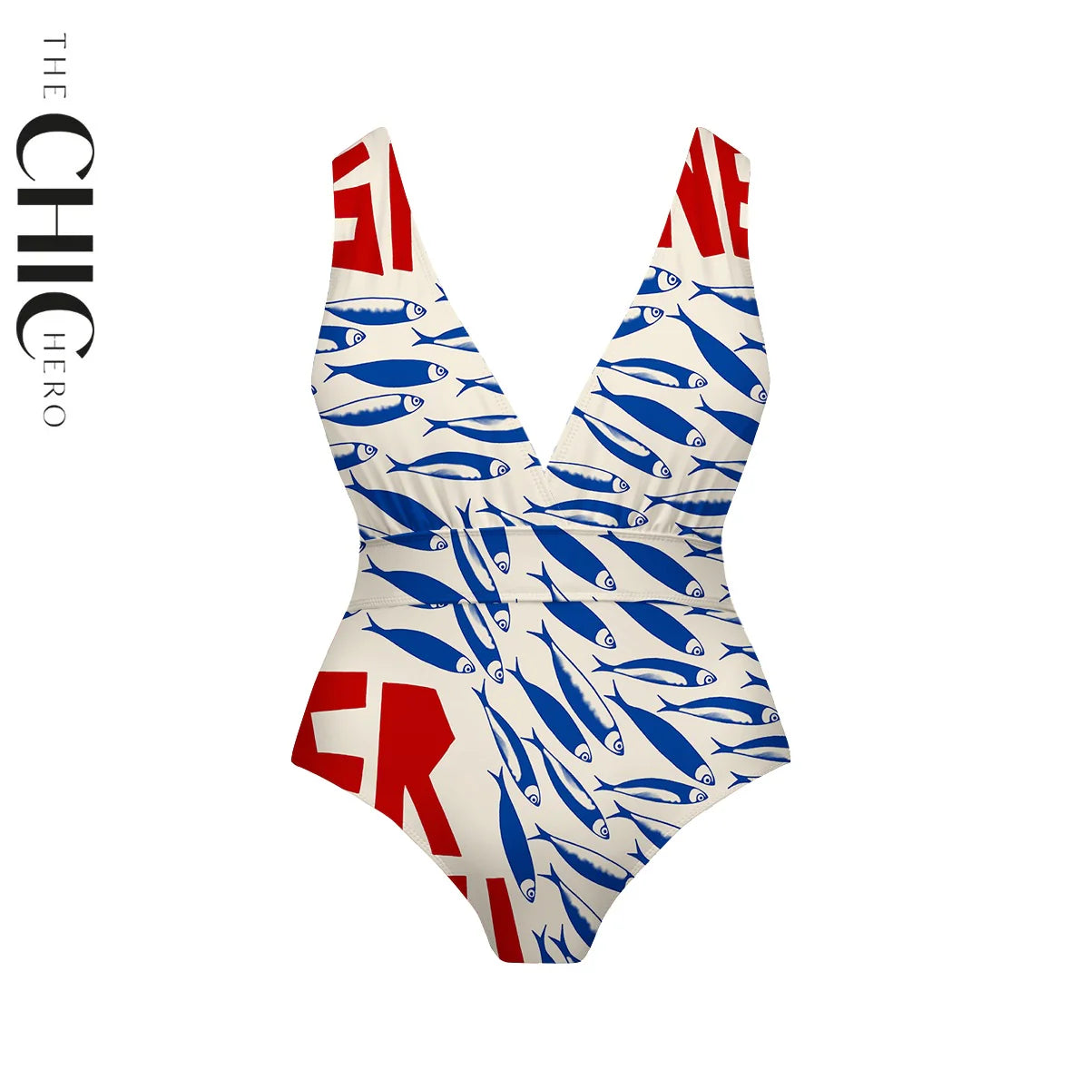 Pop Art Sea Vibes Sardine One-Piece Swimsuit&Skirt