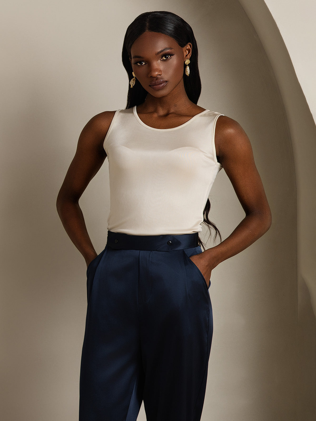 Silk Knitted Lounge Sleeveless Tank Top