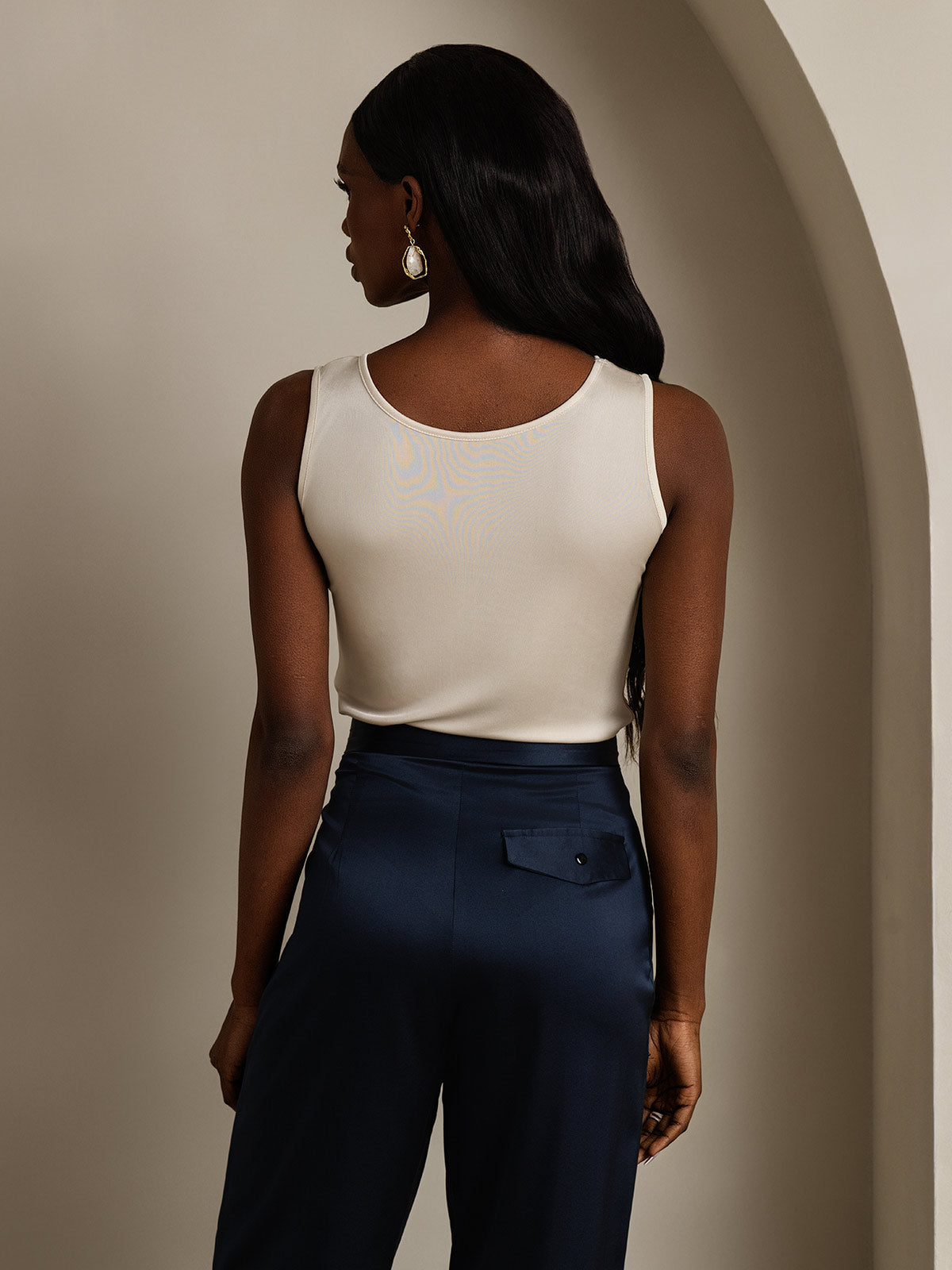 Silk Knitted Lounge Sleeveless Tank Top