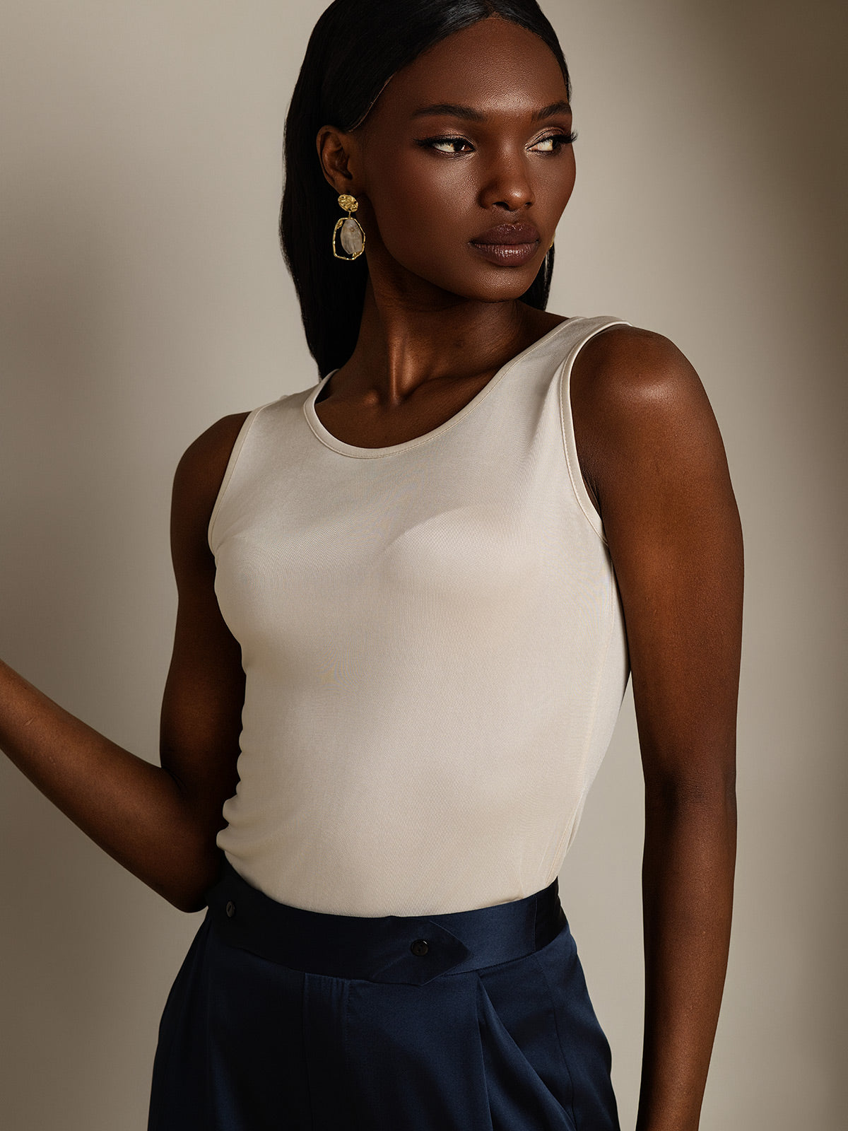 Silk Knitted Lounge Sleeveless Tank Top