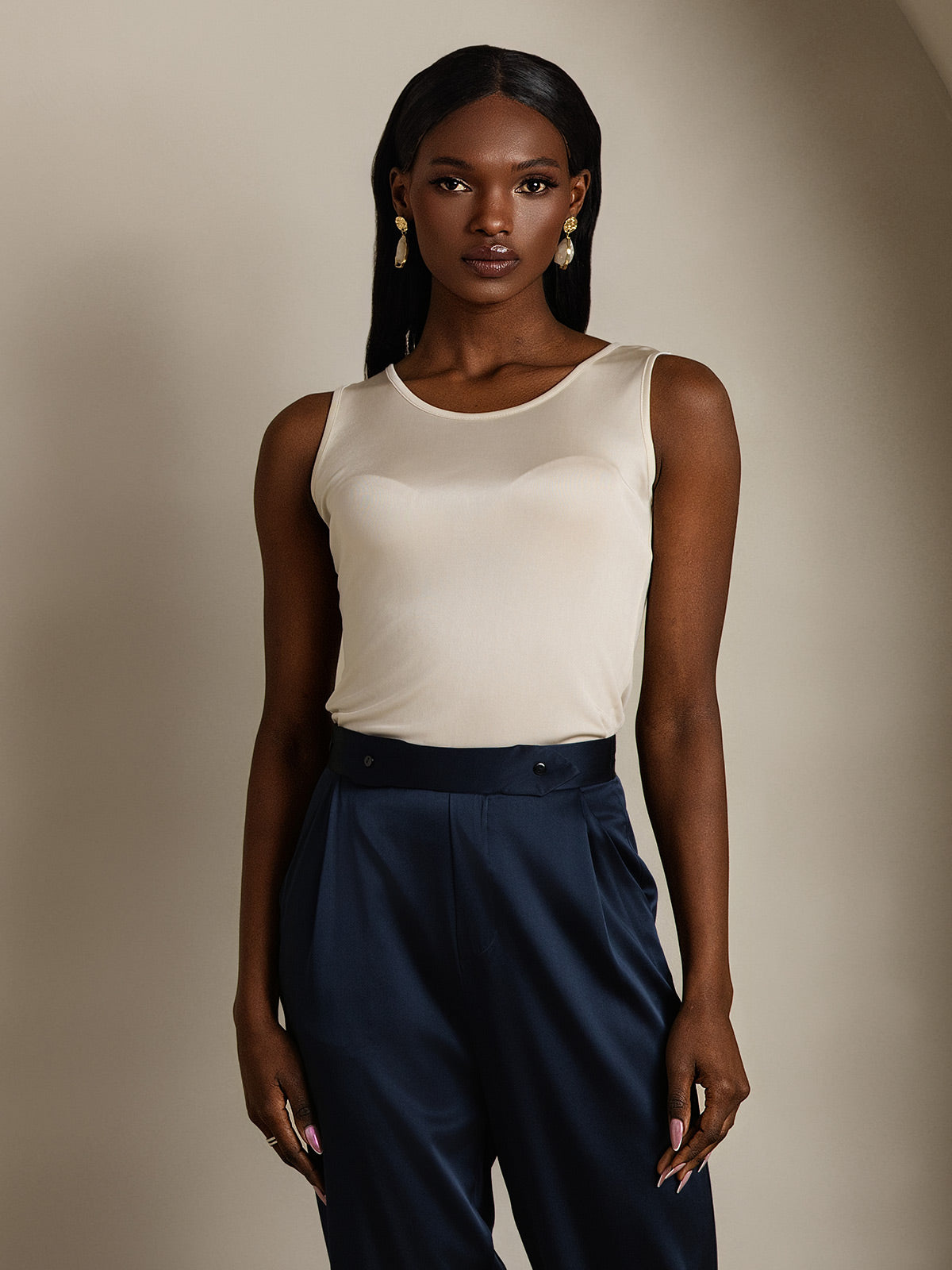 Silk Knitted Lounge Sleeveless Tank Top