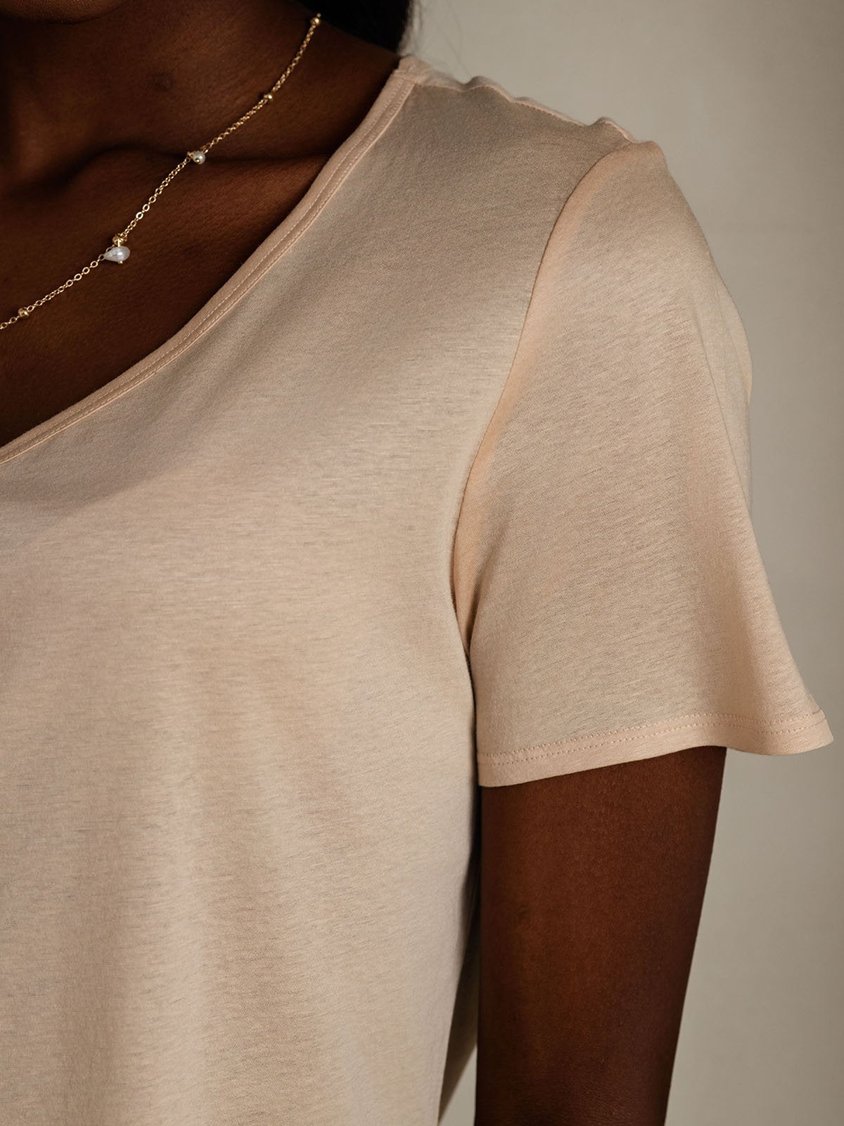 Silk Blend V-neck Women's T-Shirt