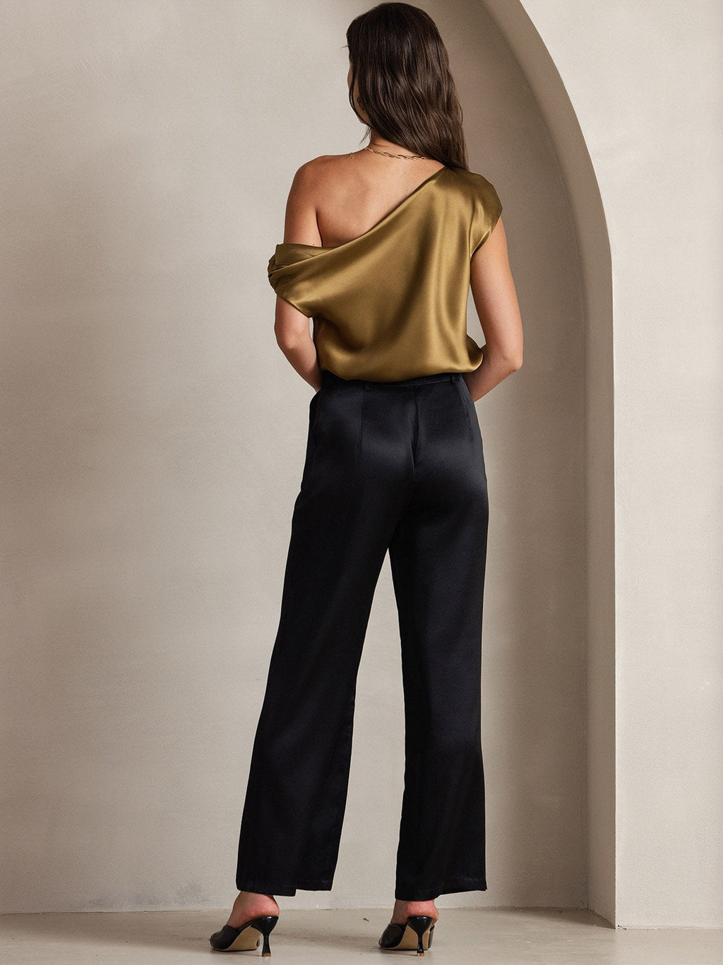 19Momme Silk High Waist Boot Cut Women's Pants