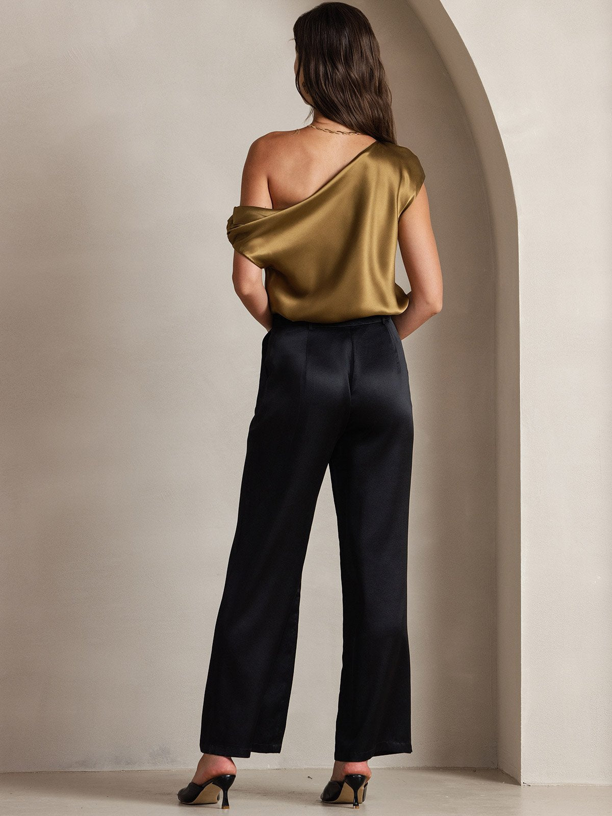 19Momme Silk High Waist Boot Cut Women's Pants