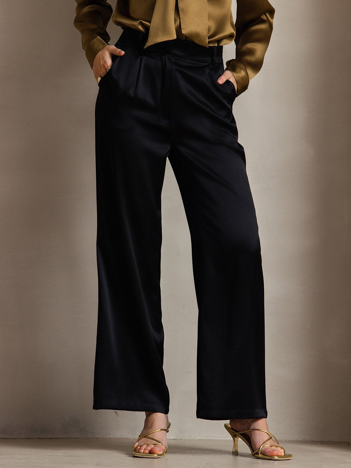 19Momme Silk High Waist Boot Cut Women's Pants