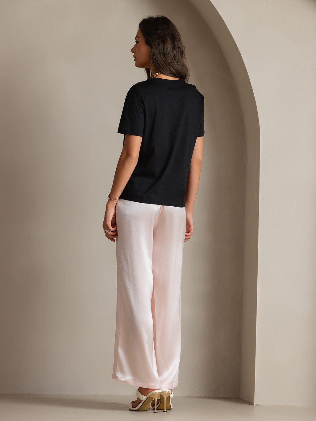Silk Knitted Round Neck T-Shirt