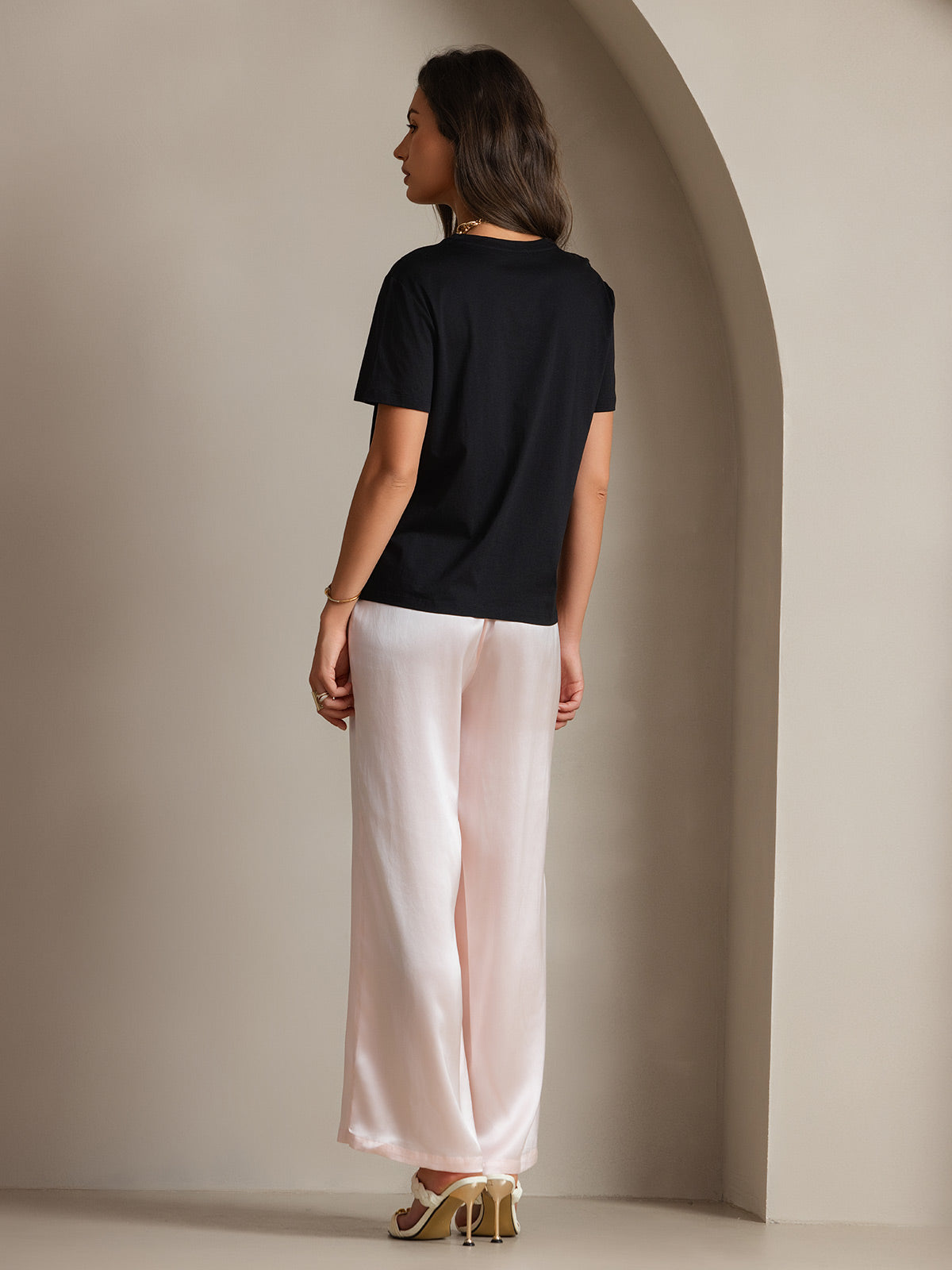 Silk Knitted Round Neck T-Shirt