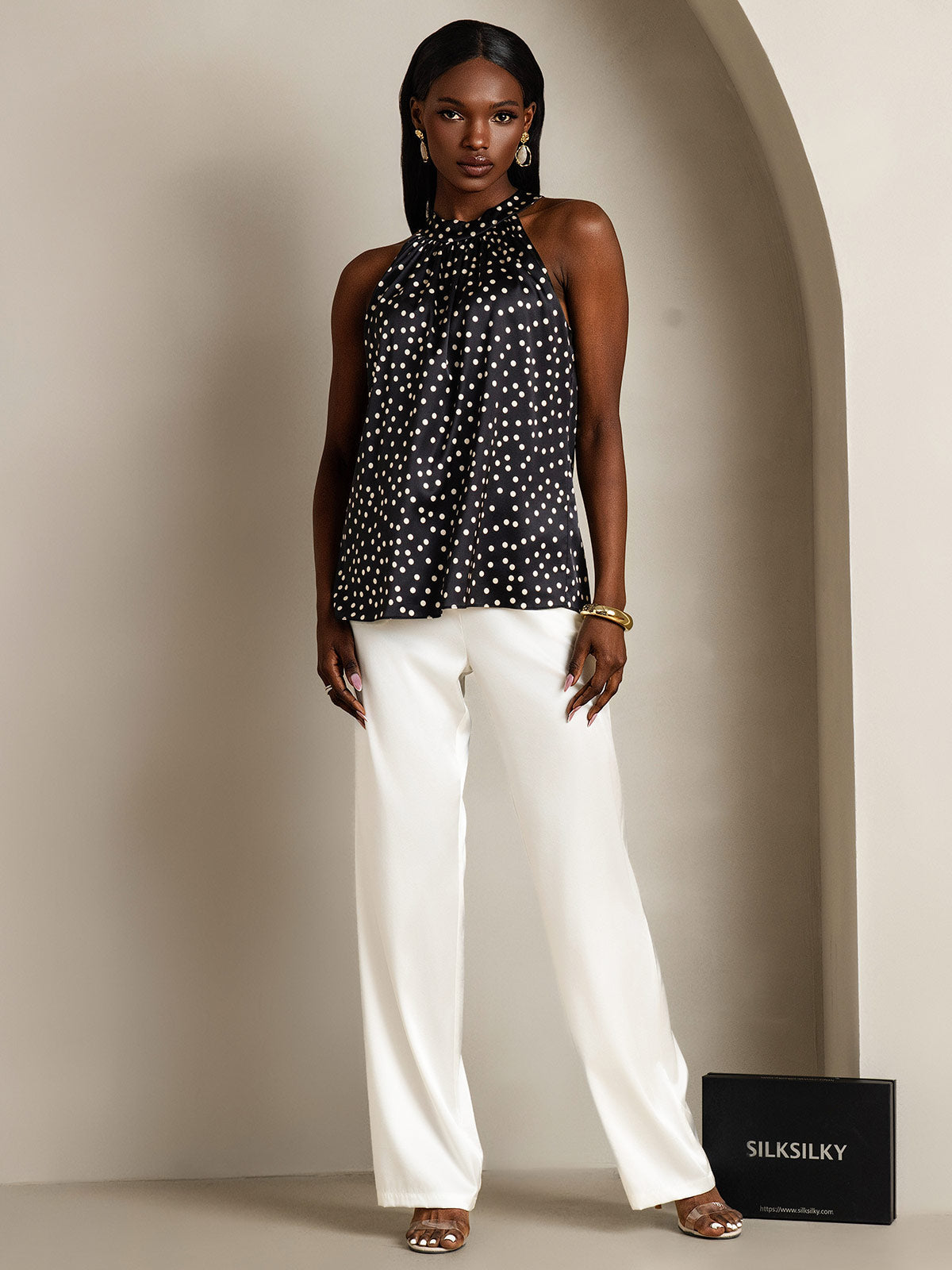 19Momme Silk Relaxed Sleeveless Halter Top