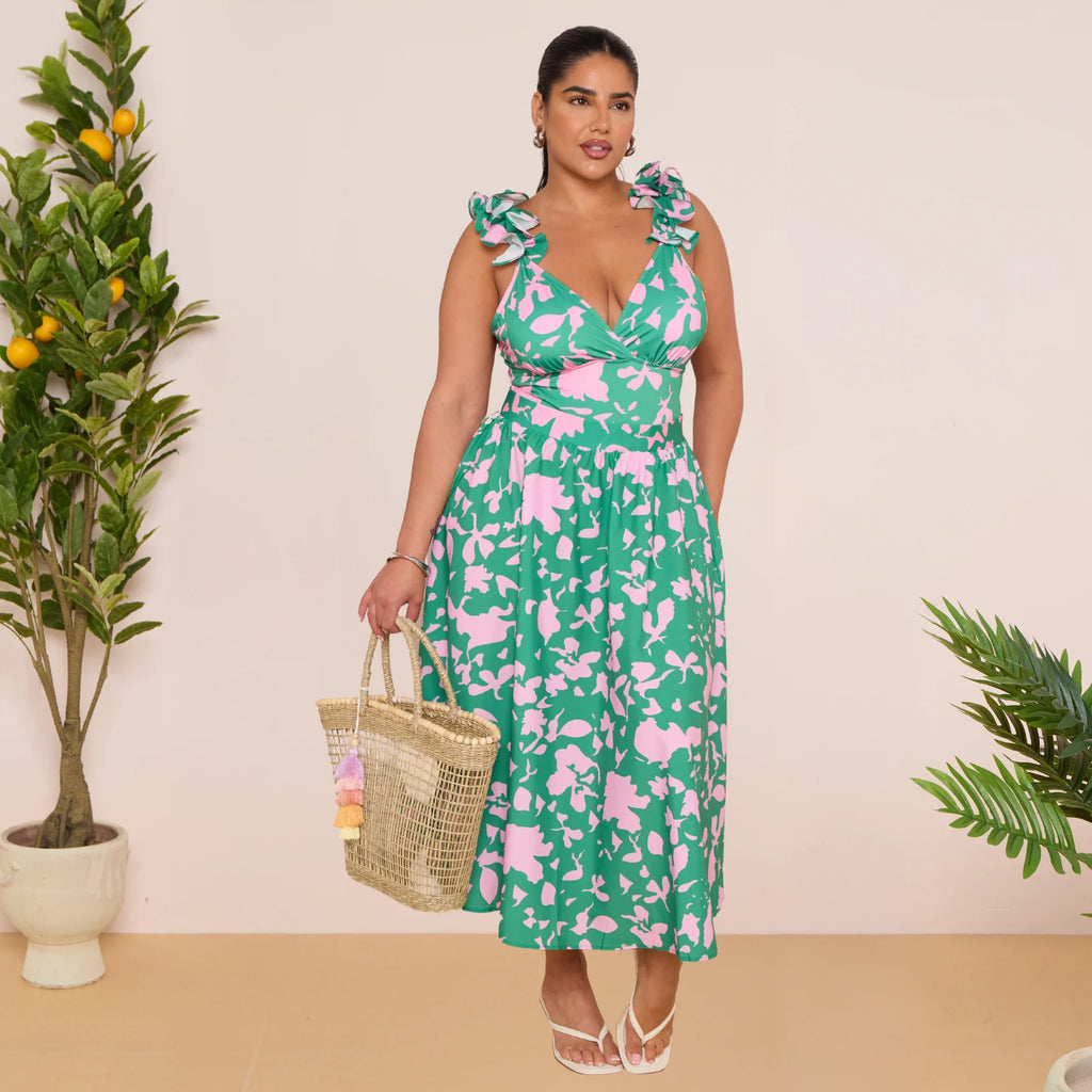 Indigo Chic Ruffled One Piece Swimsuit&Skirt&Pants