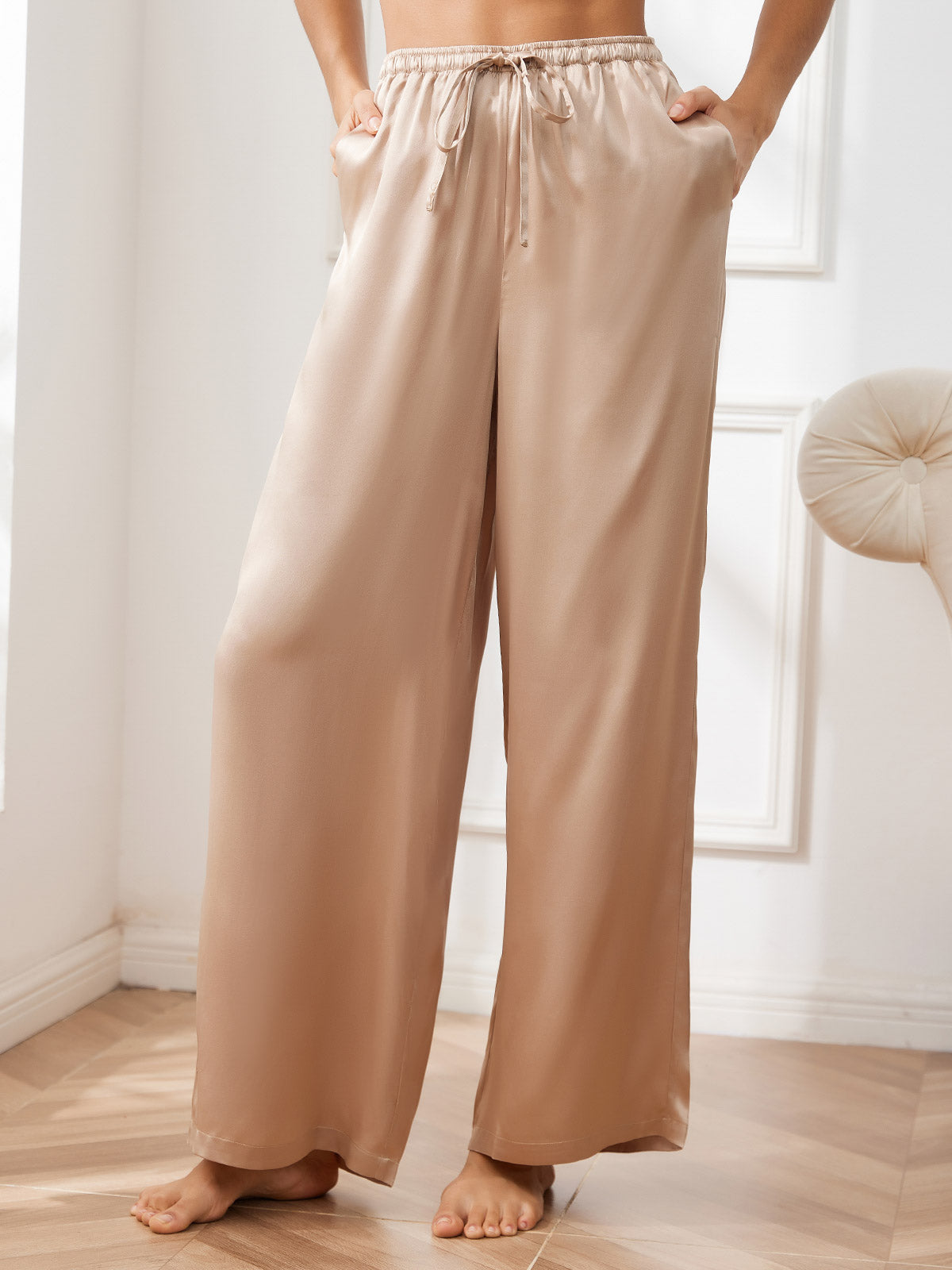 Women's Pure Silk Wide Leg Pants