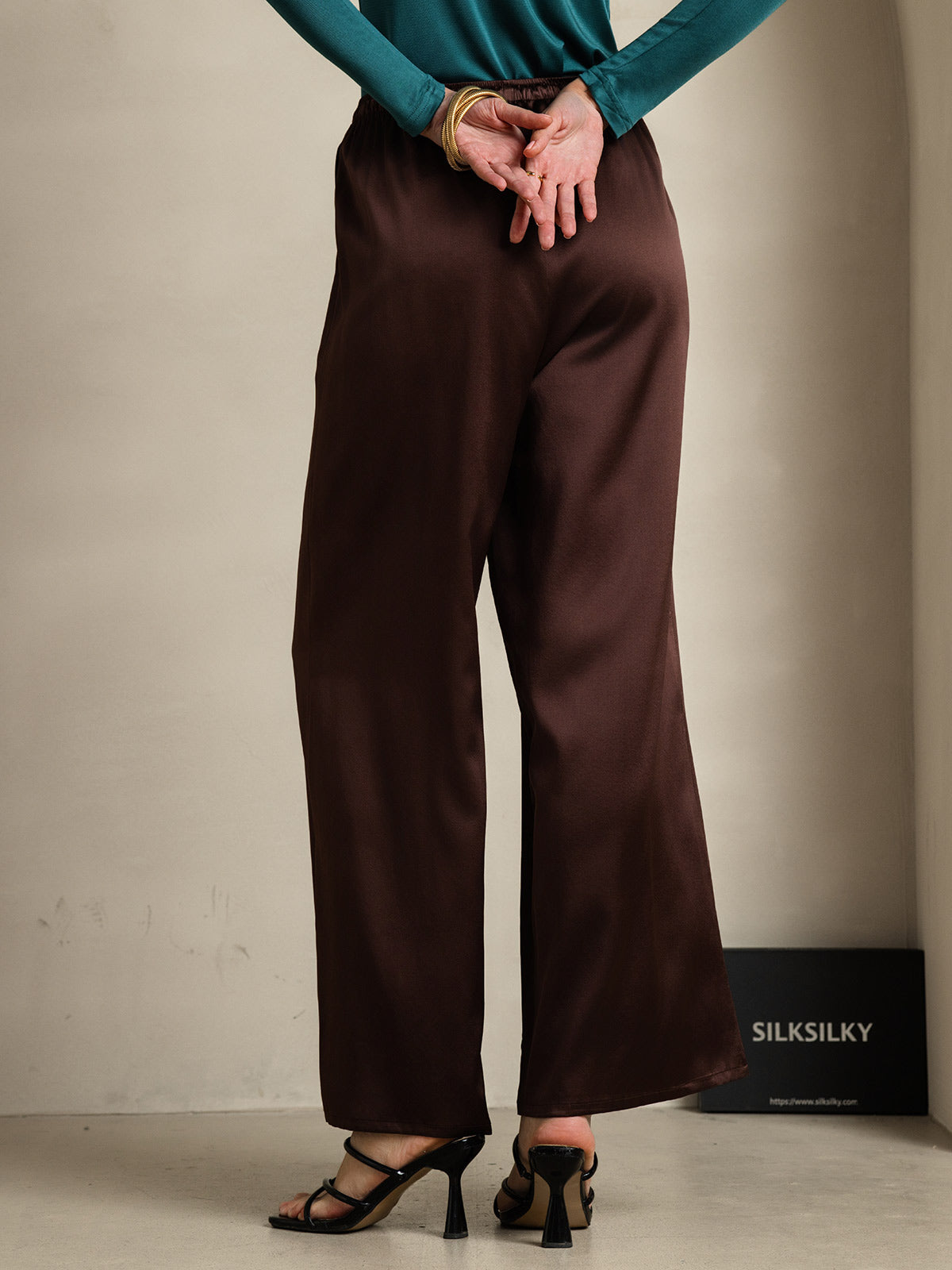Women's Pure Silk Wide Leg Pants