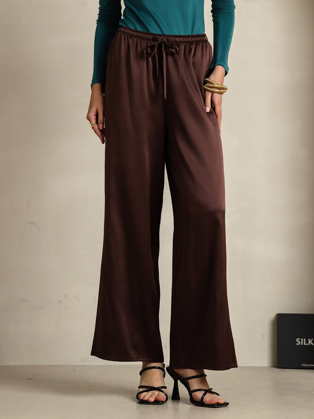 Women's Pure Silk Wide Leg Pants