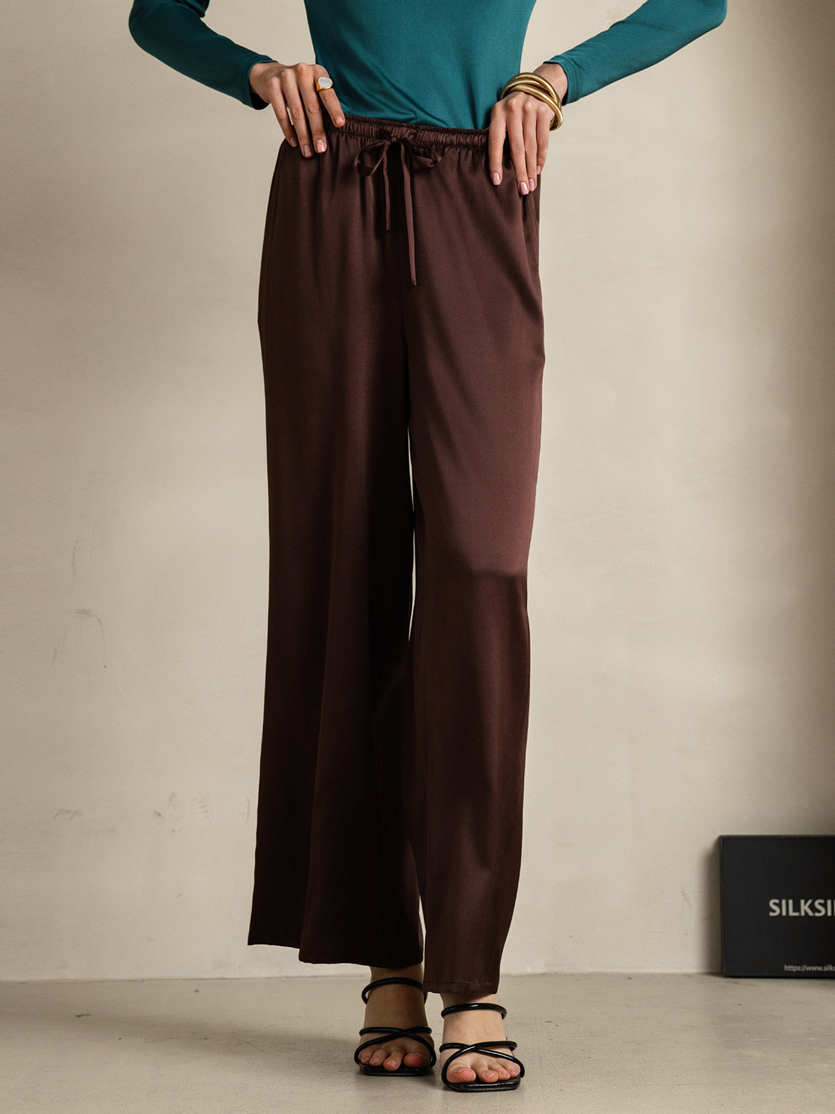 Women's Pure Silk Wide Leg Pants