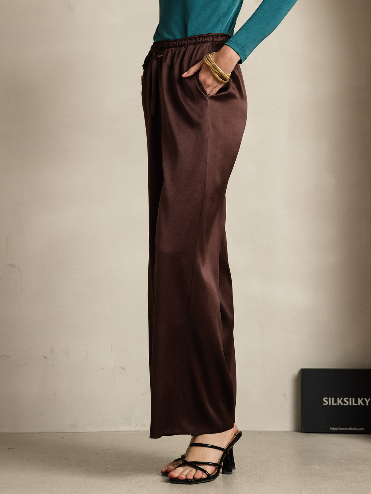 Women's Pure Silk Wide Leg Pants