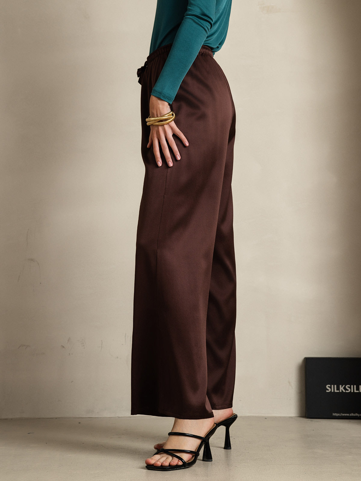 Women's Pure Silk Wide Leg Pants