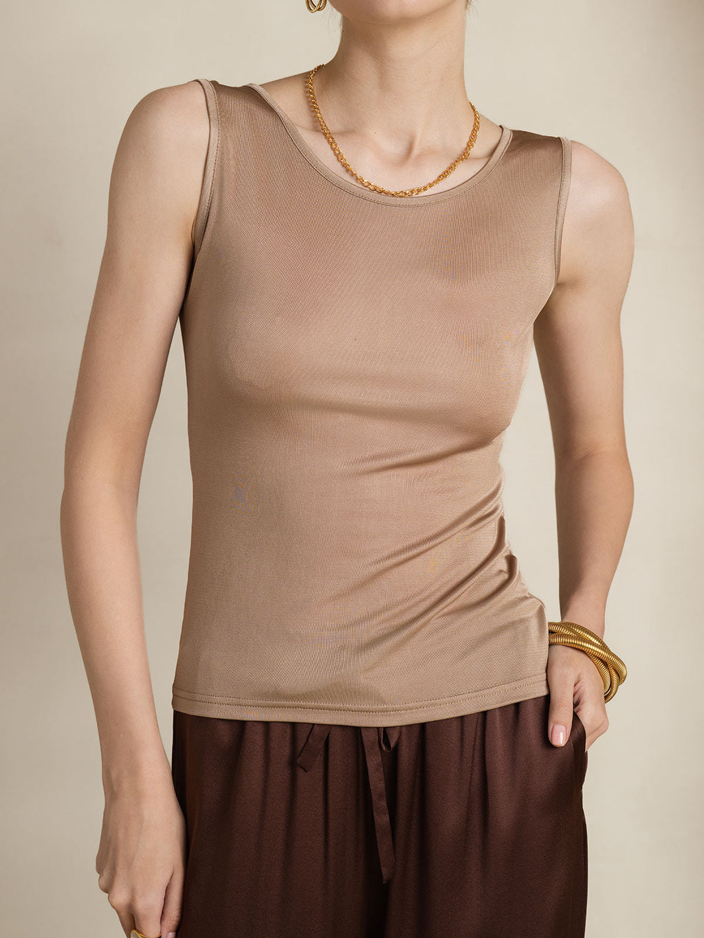 Silk Knitted Lounge Sleeveless Tank Top