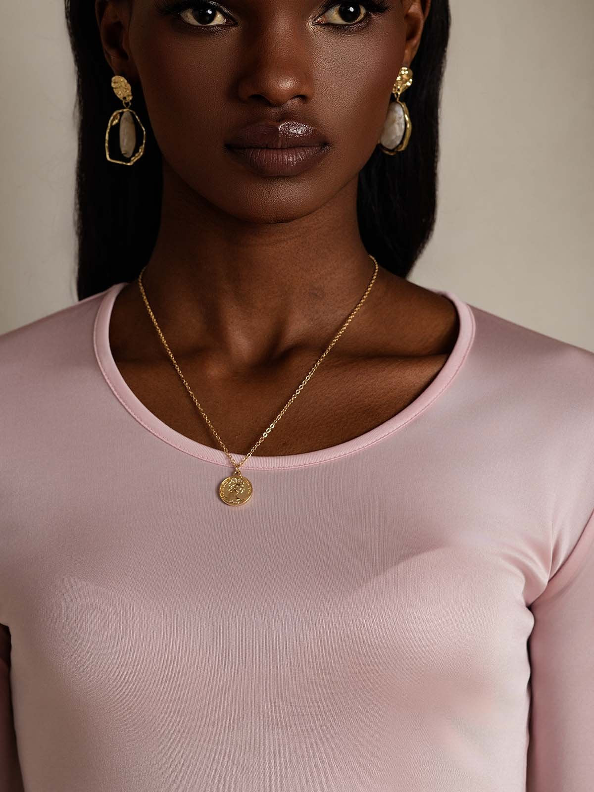 Silk Blend Round Neck Long-Sleeved T-Shirt