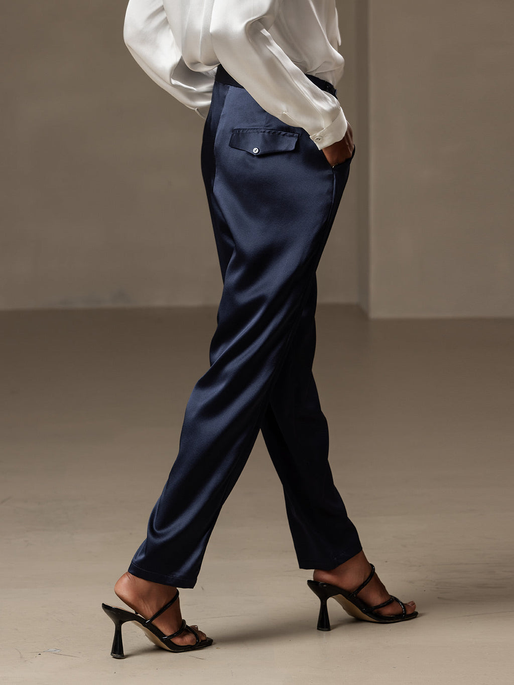 Women's 19Momme Silk High Waist Tapered Pants