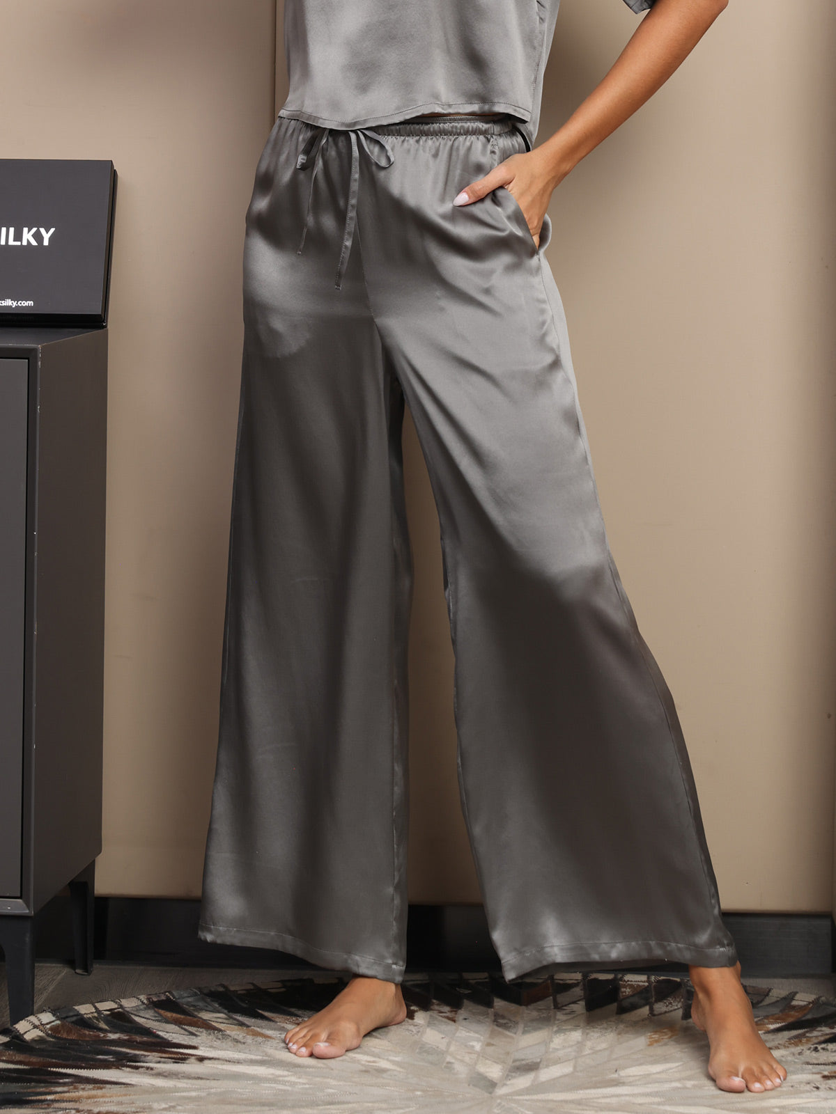 Women's Pure Silk Wide Leg Pants