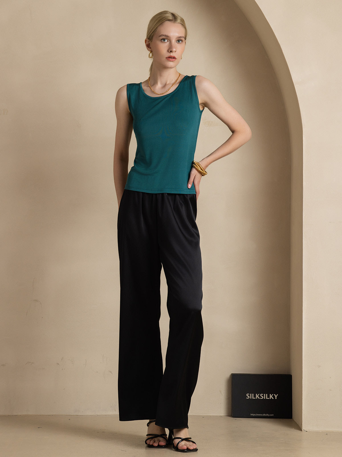 Silk Knitted Lounge Sleeveless Tank Top