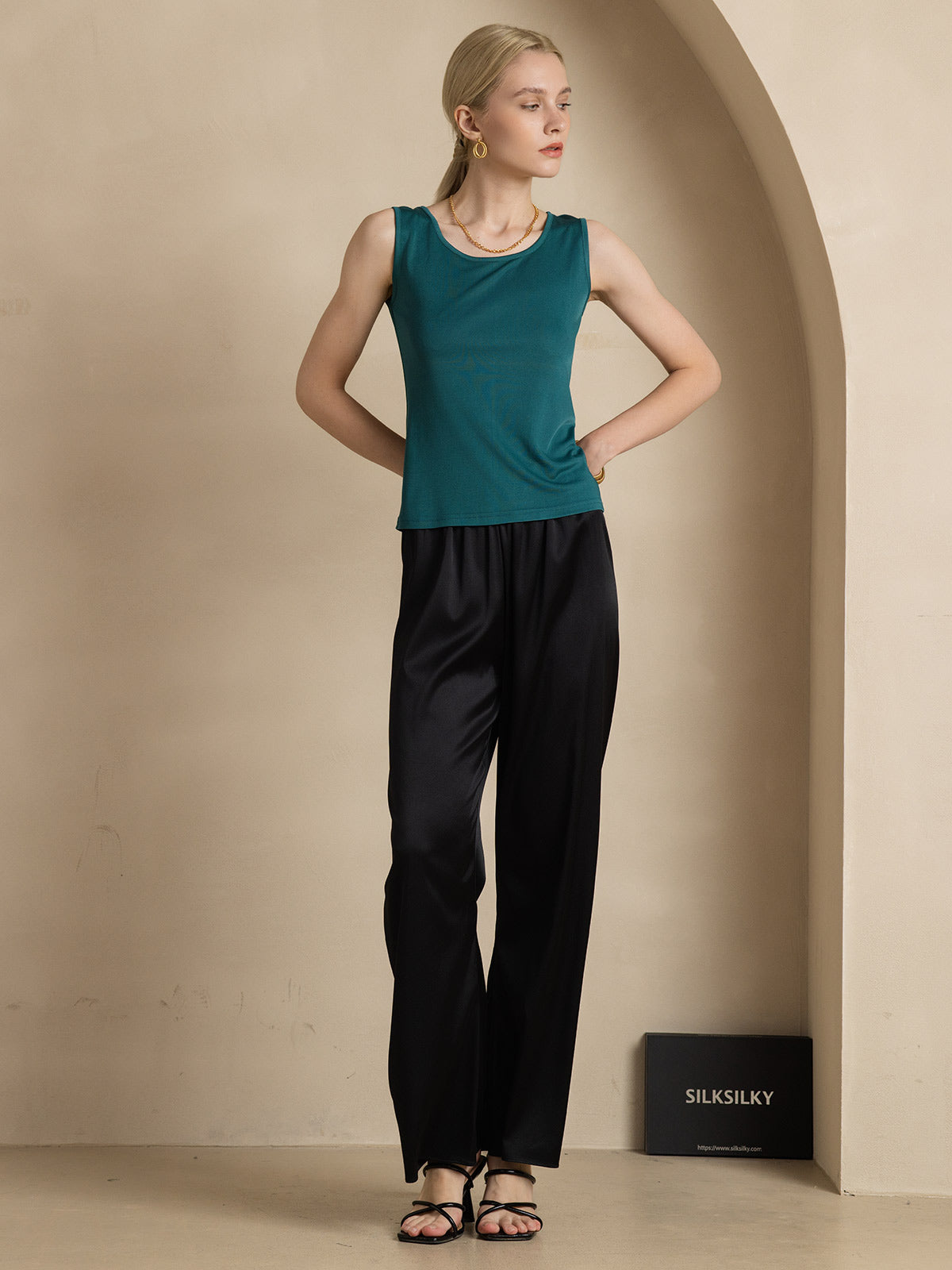 Silk Knitted Lounge Sleeveless Tank Top