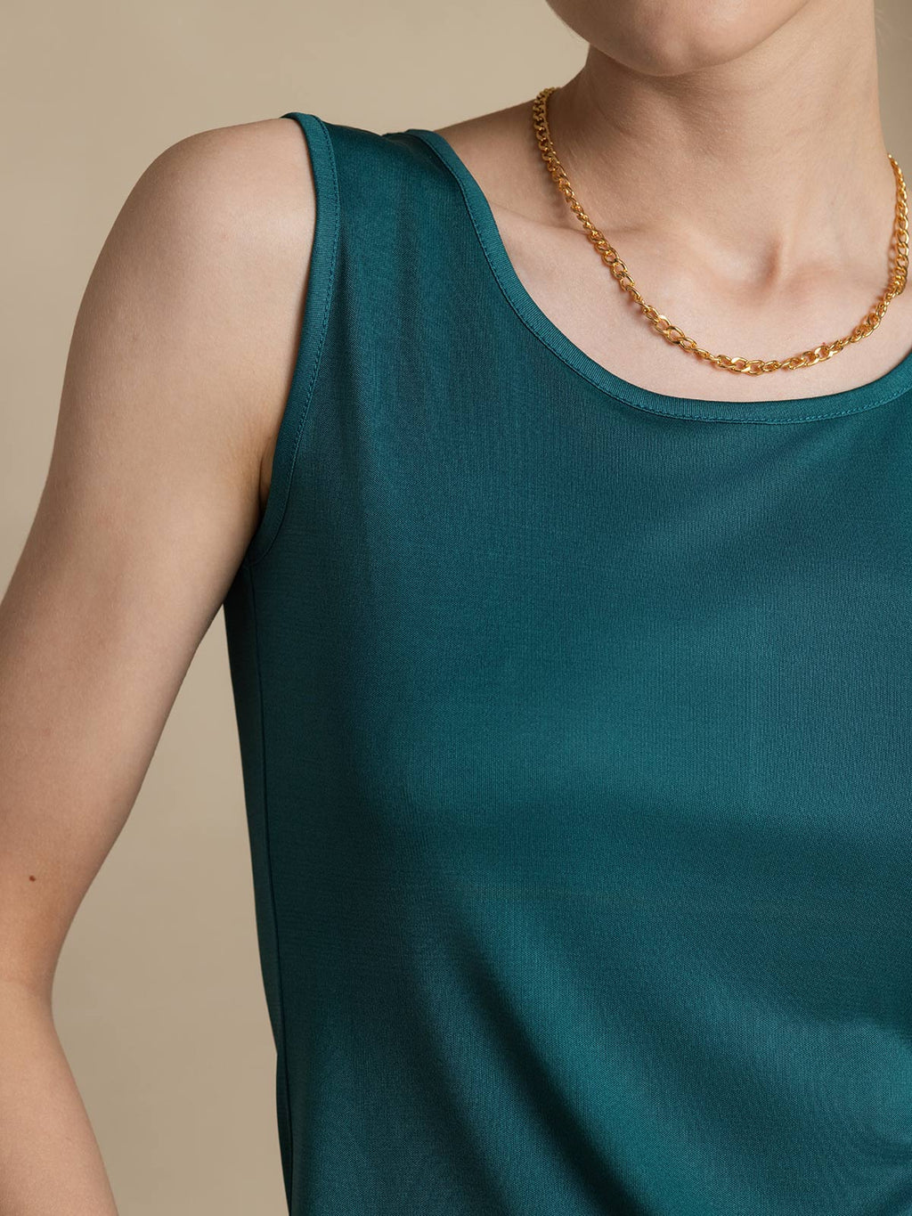 Silk Knitted Lounge Round-Neck Tank Top