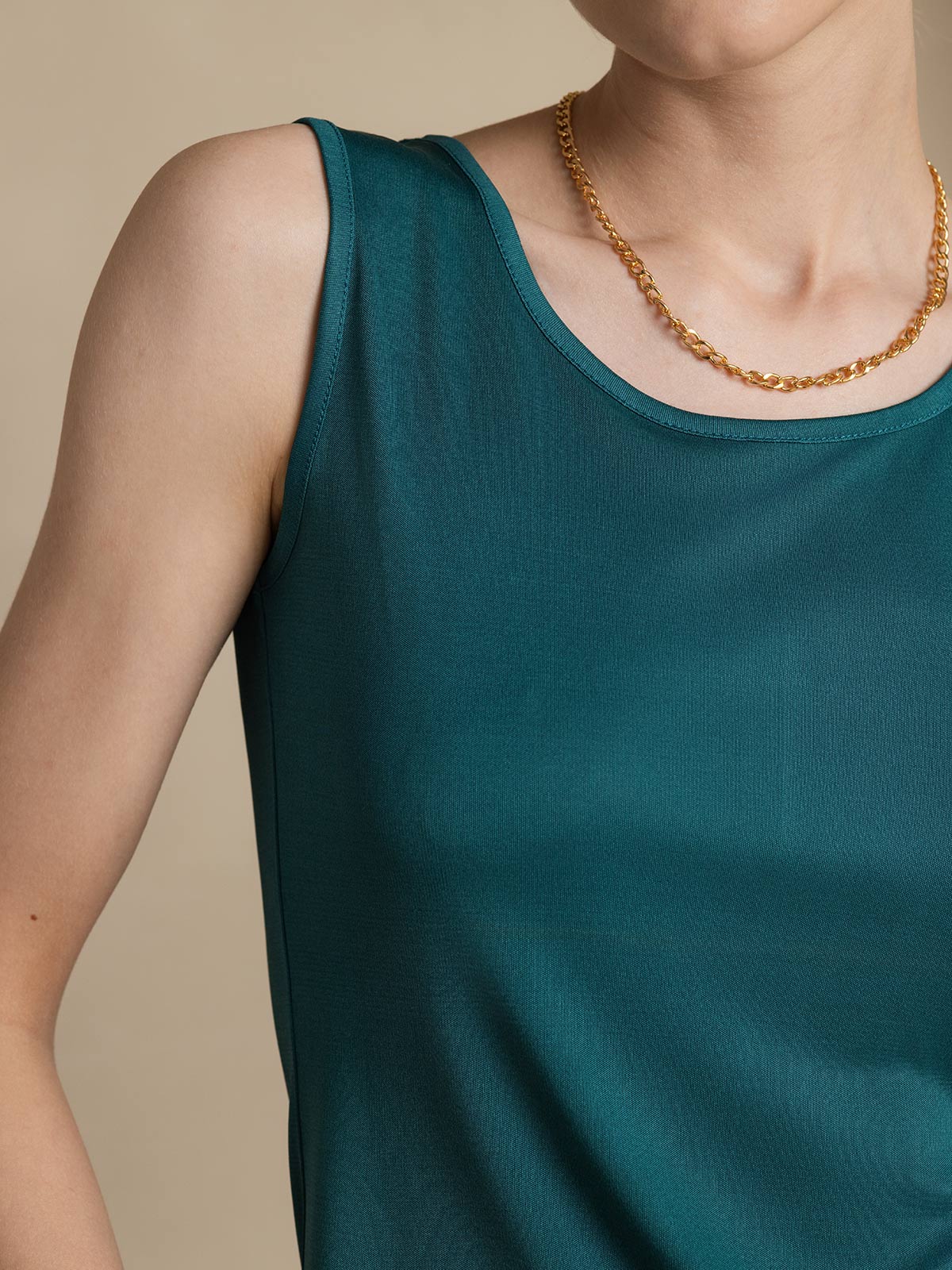 Silk Knitted Lounge Round-Neck Tank Top