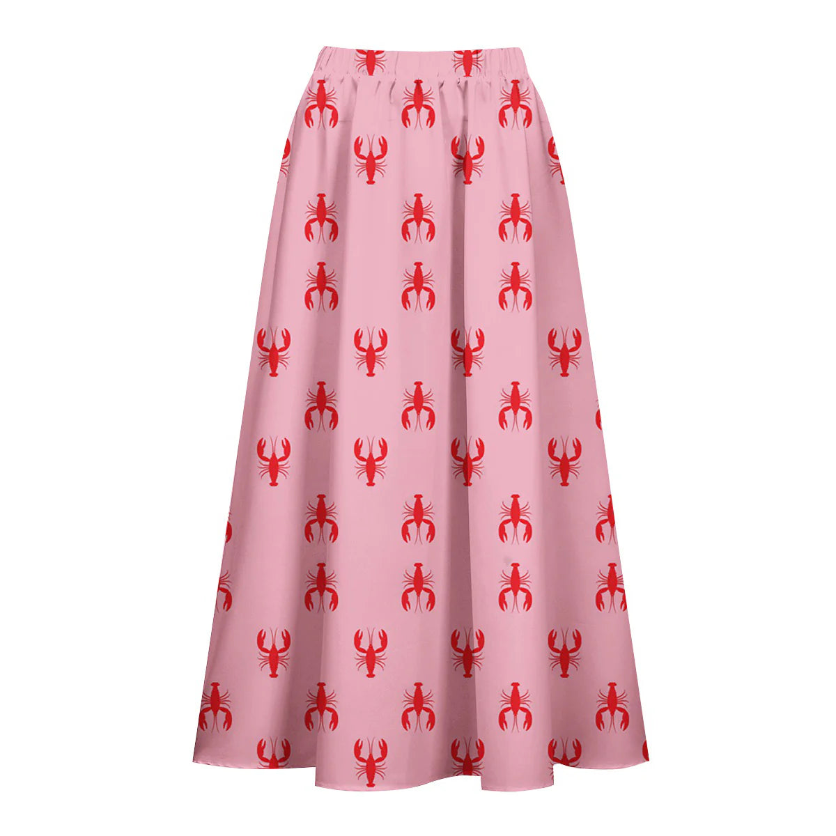 Pink Crayfish One-Piece Swimsuit&Skirt