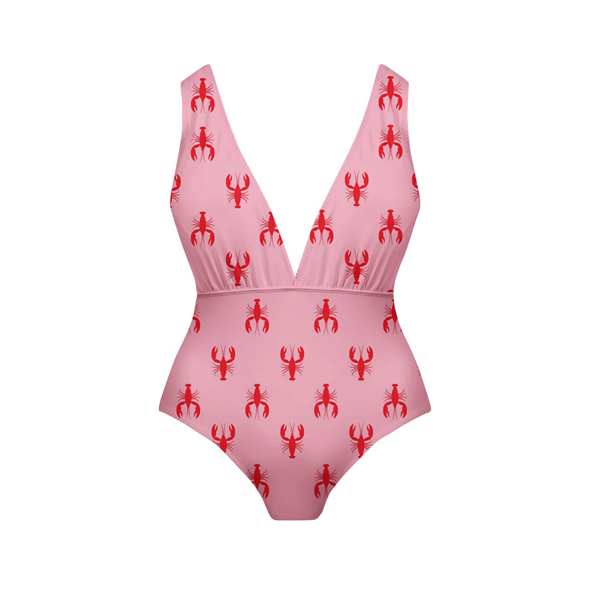 Pink Crayfish One-Piece Swimsuit&Skirt