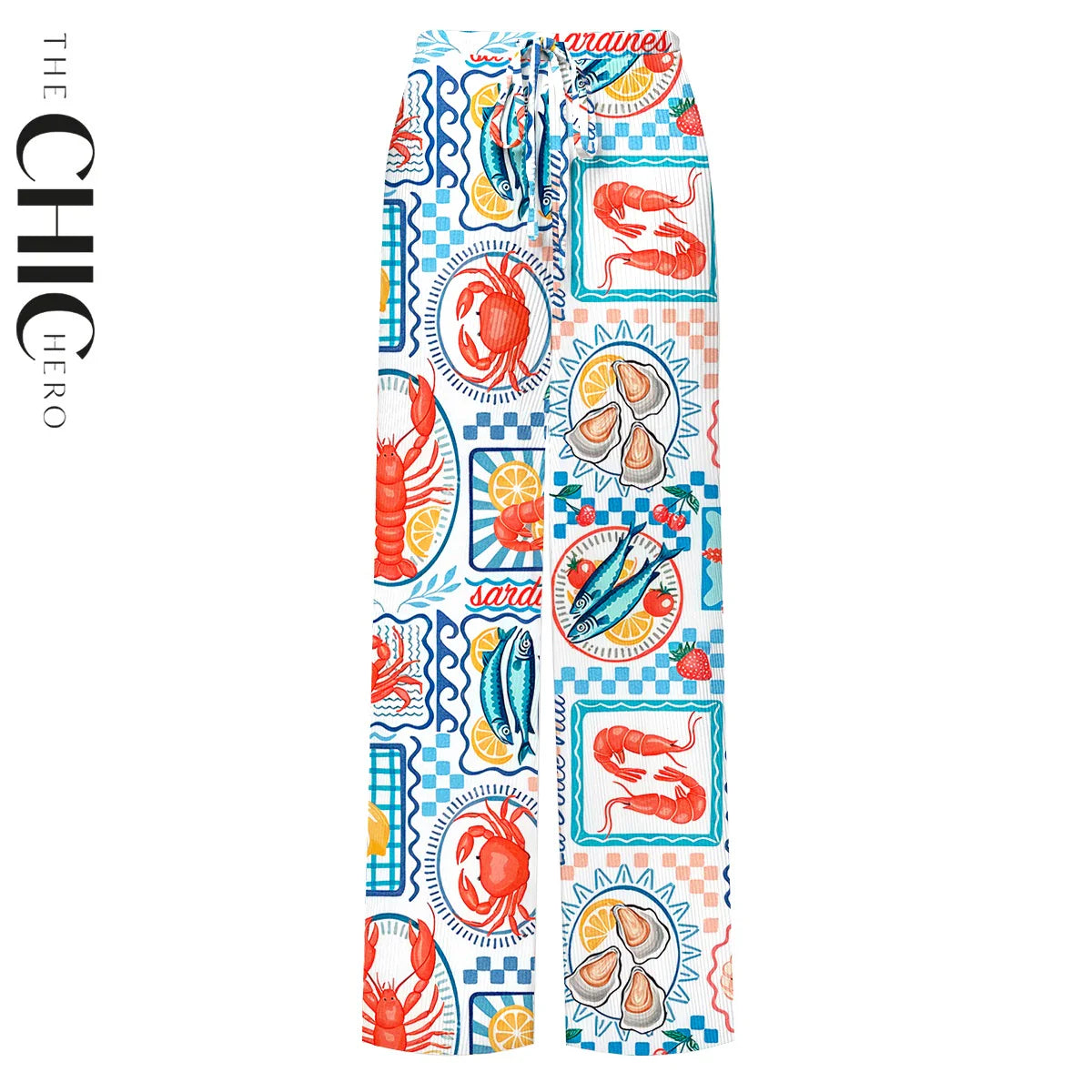 Ocean-Inspired Retro Sardine & Lobster One-Piece Swimsuit&Skirt&Pants