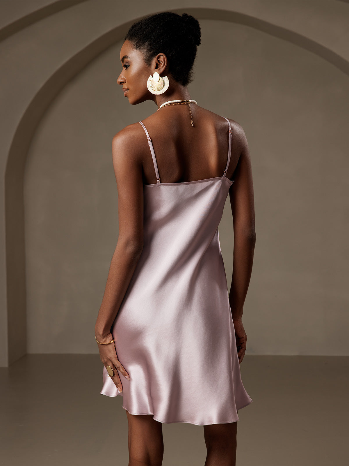 Pure Silk Short Spaghetti Straps Slip Dress