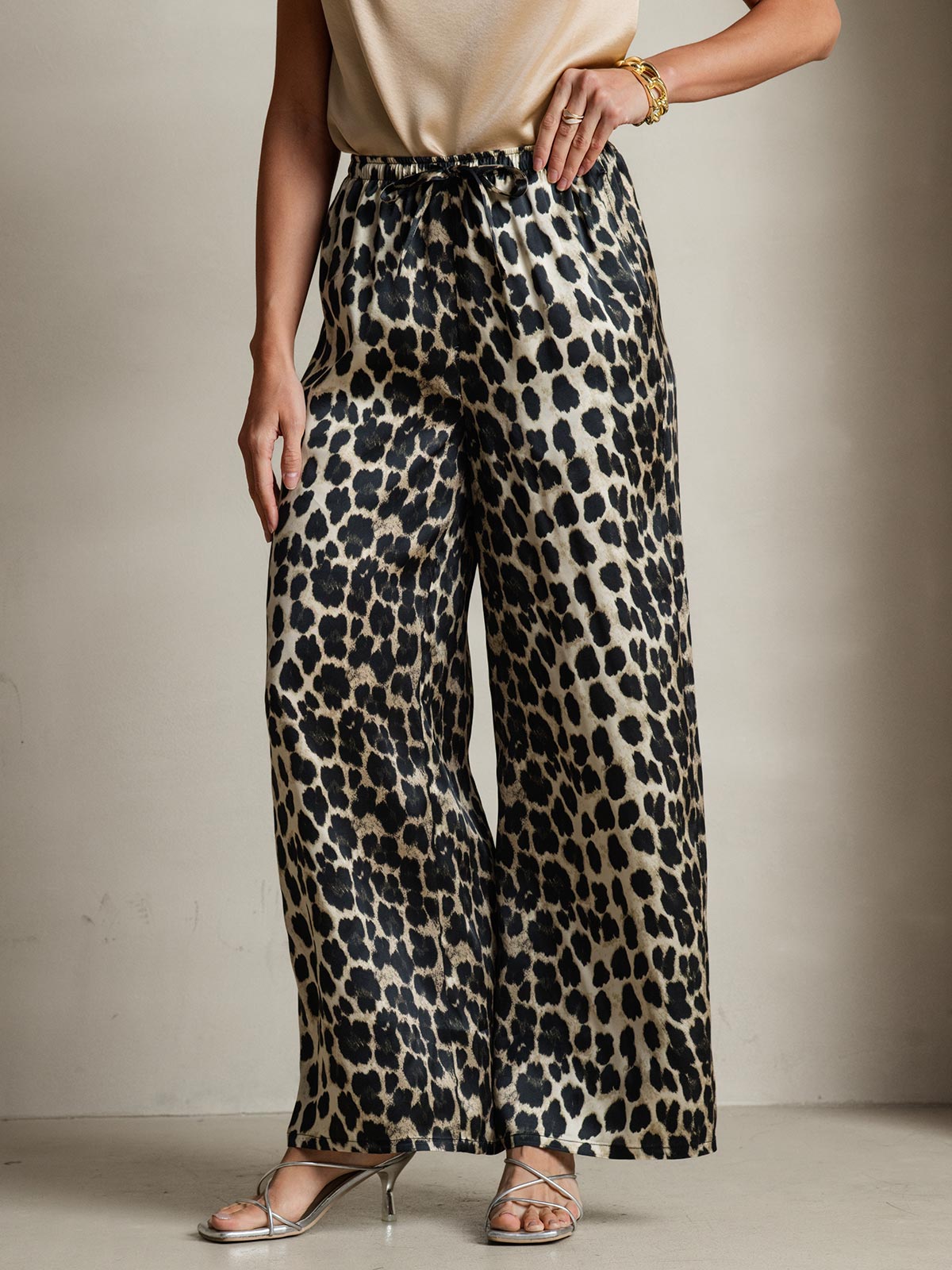 Women's Pure Silk Wide Leg Pants
